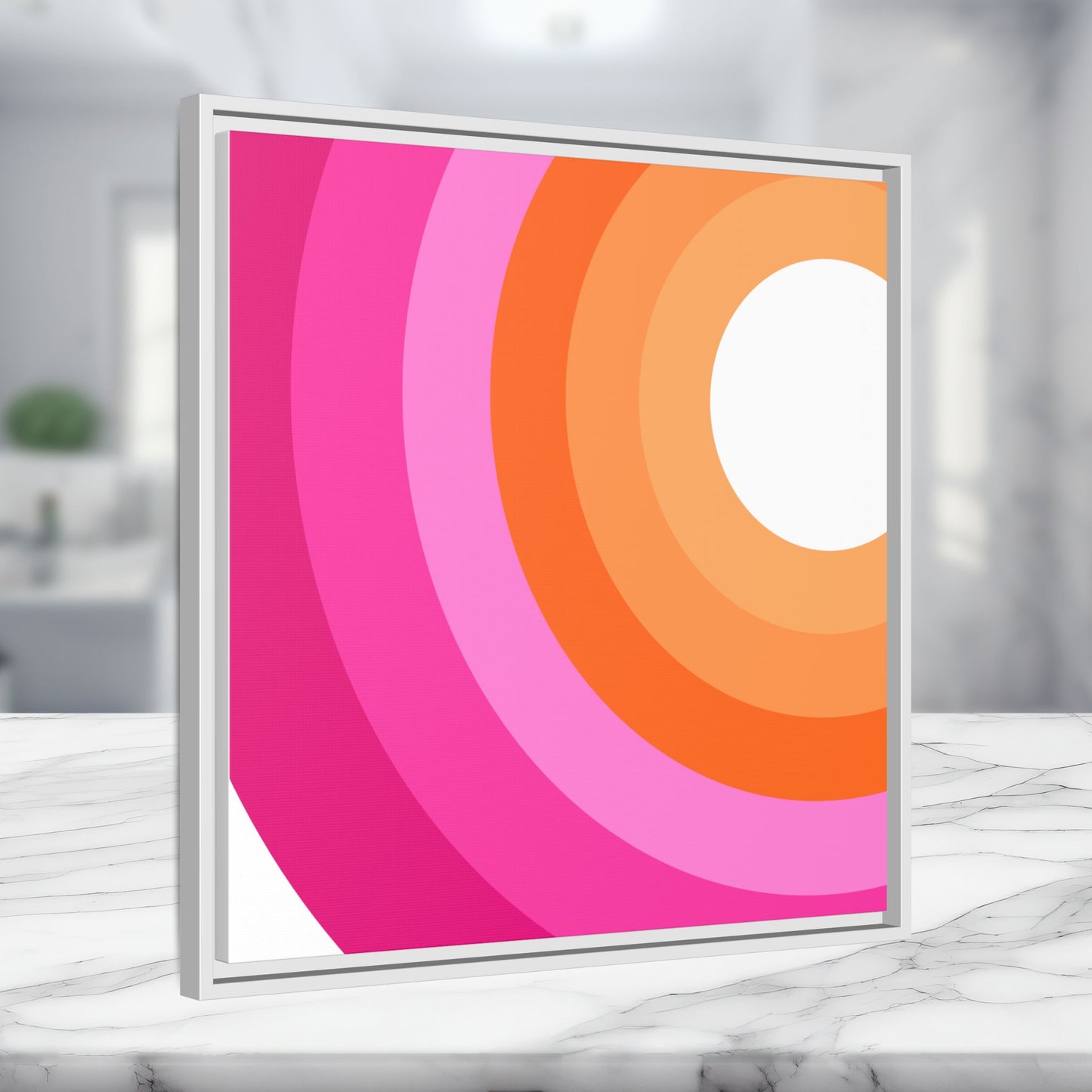 Modern Framed Geometric Canvas Art | Bold Color Meets Clean Framing