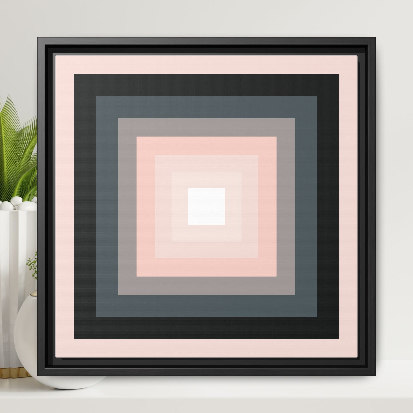 Modern Framed Geometric Canvas Art | Bold Color Meets Clean Framing