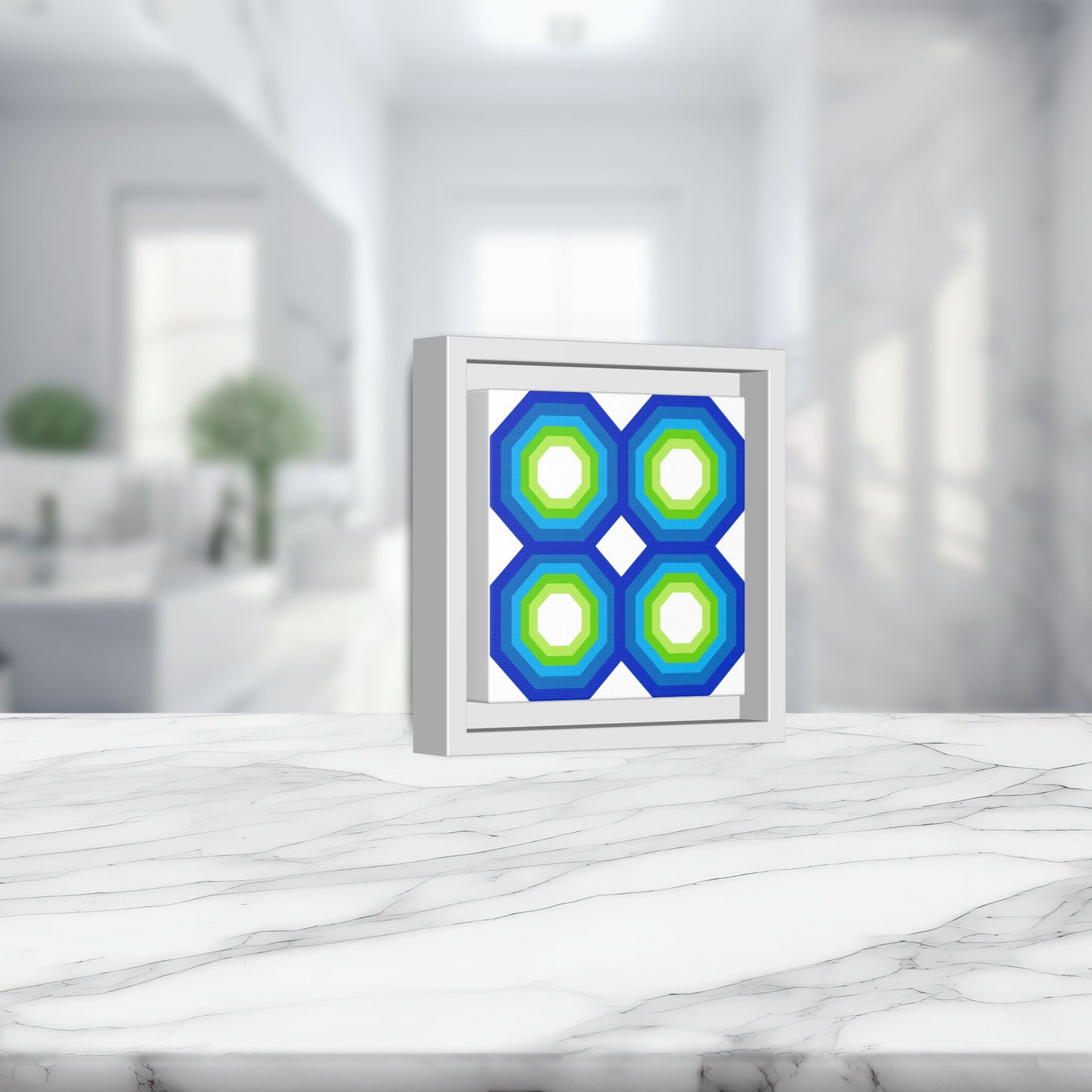 Modern Framed Geometric Canvas Art | Bold Color Meets Clean Framing