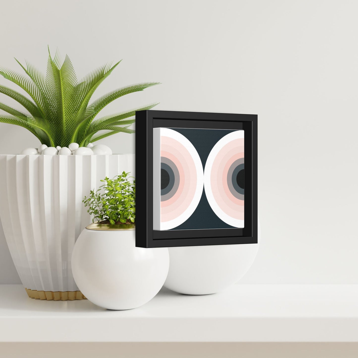 Modern Framed Geometric Canvas Art | Bold Color Meets Clean Framing