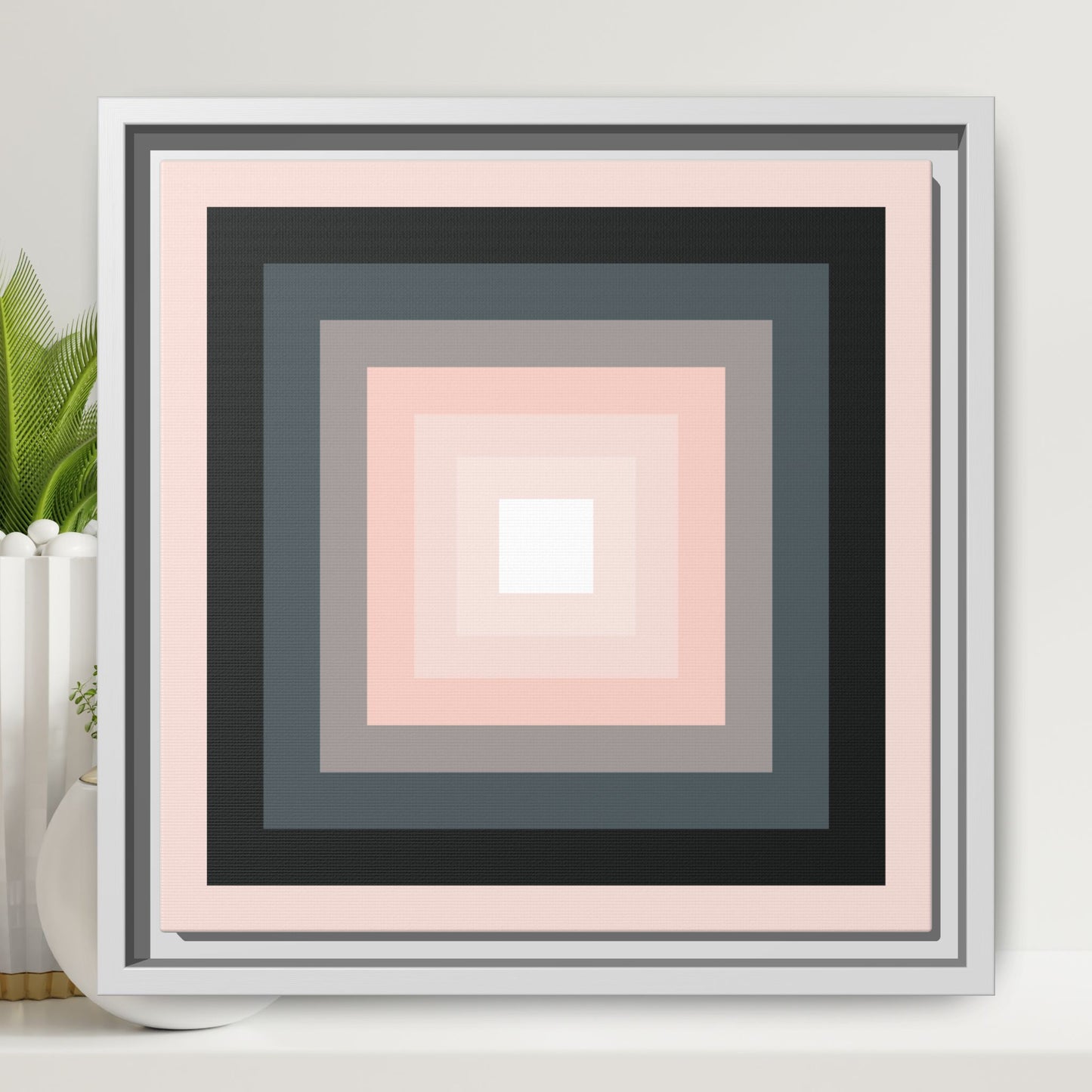 Modern Framed Geometric Canvas Art | Bold Color Meets Clean Framing