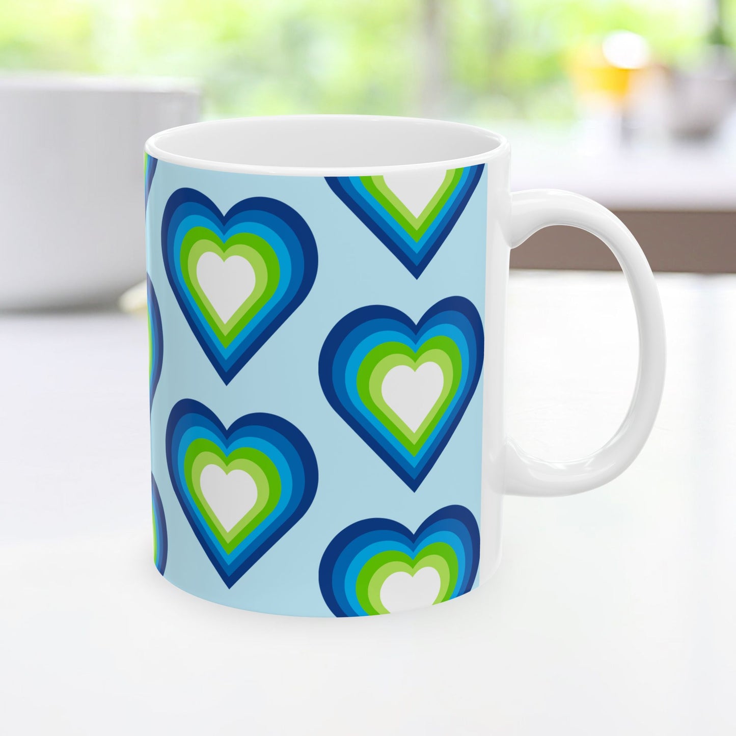 Geo Art Heart Mug – Bold Color, Daily Joy