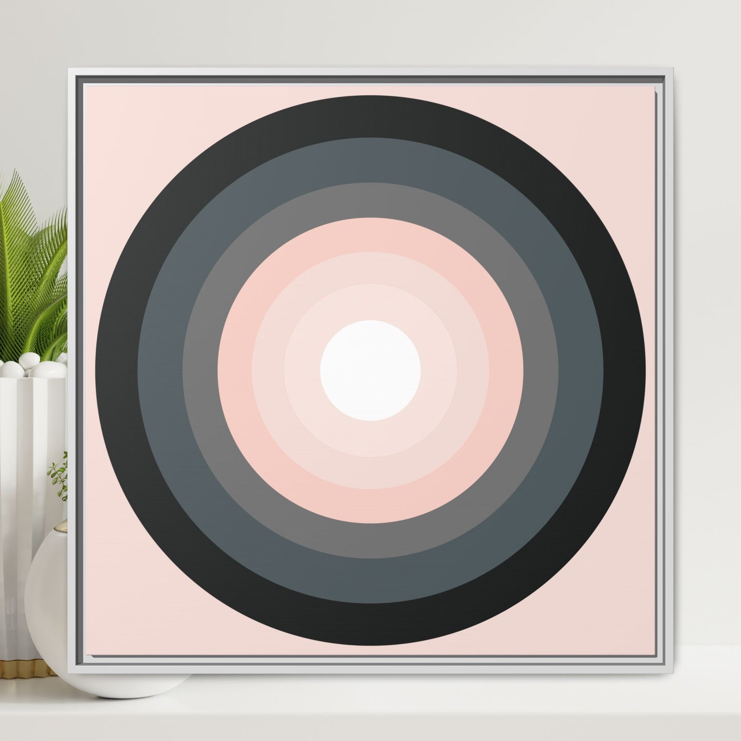 Modern Framed Geometric Canvas Art | Bold Color Meets Clean Framing