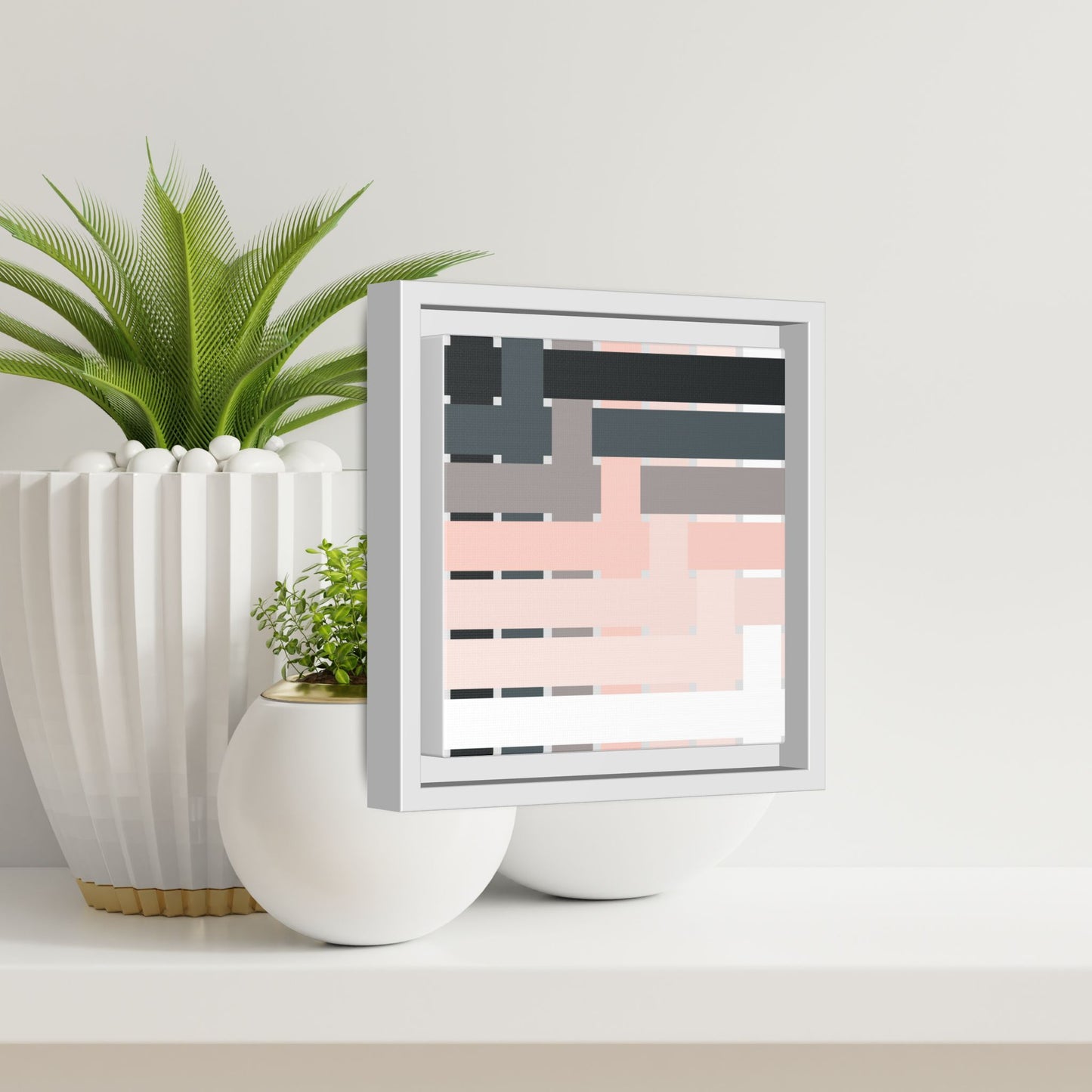 Modern Framed Geometric Canvas Art | Bold Color Meets Clean Framing