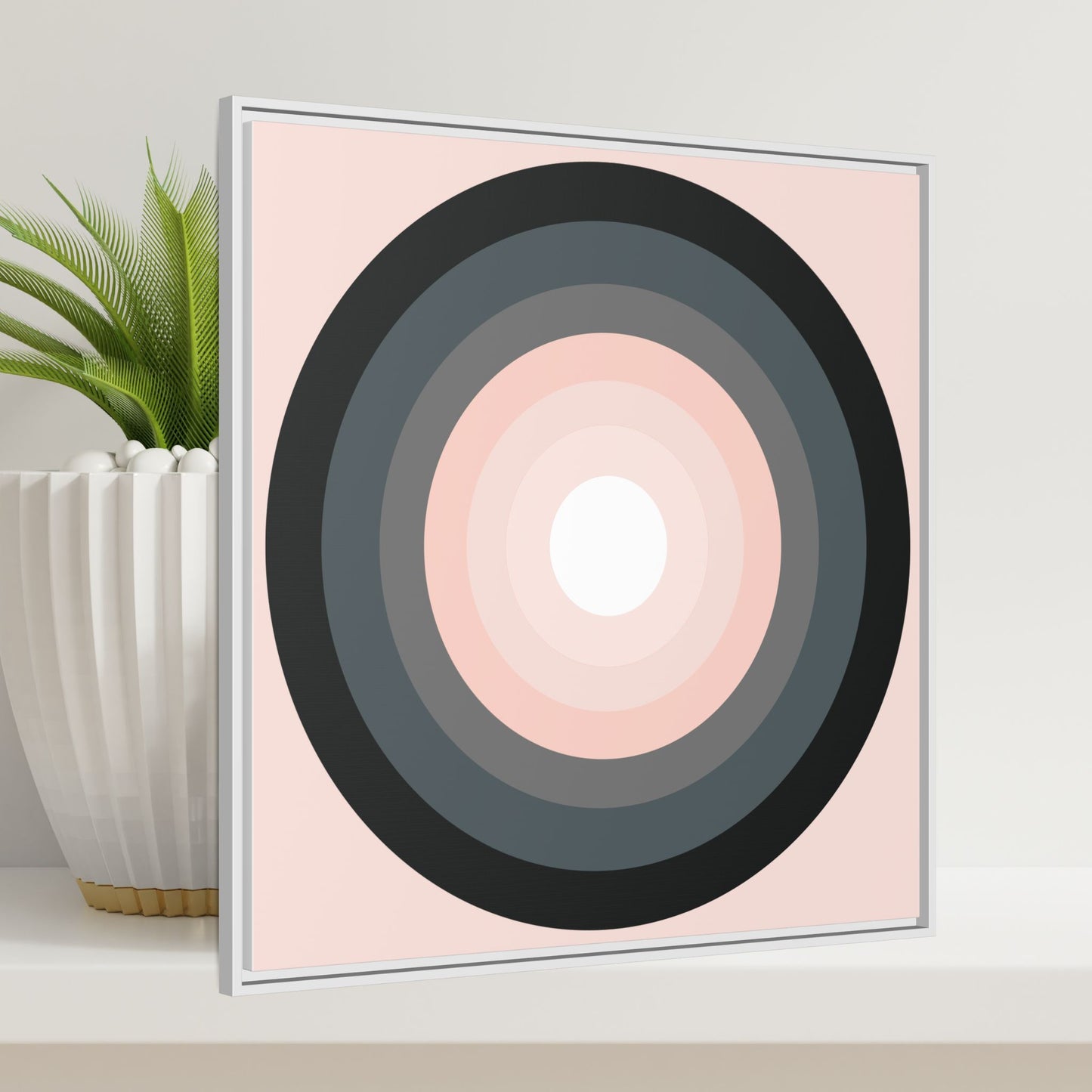 Modern Framed Geometric Canvas Art | Bold Color Meets Clean Framing