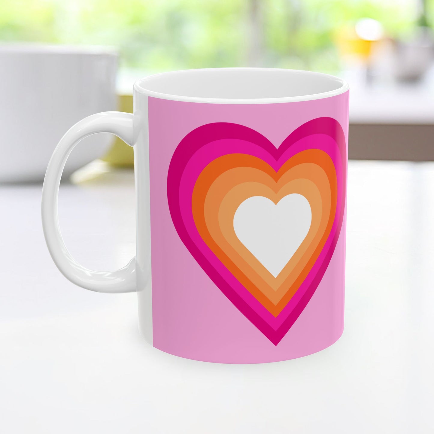 Geo Art Heart Mug – Bold Color, Daily Joy