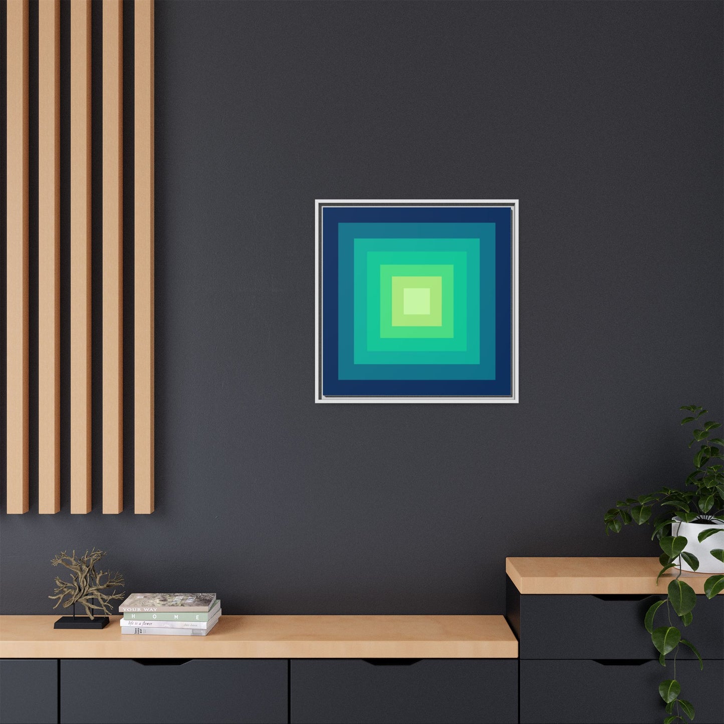 Modern Framed Geometric Canvas Art | Bold Color Meets Clean Framing