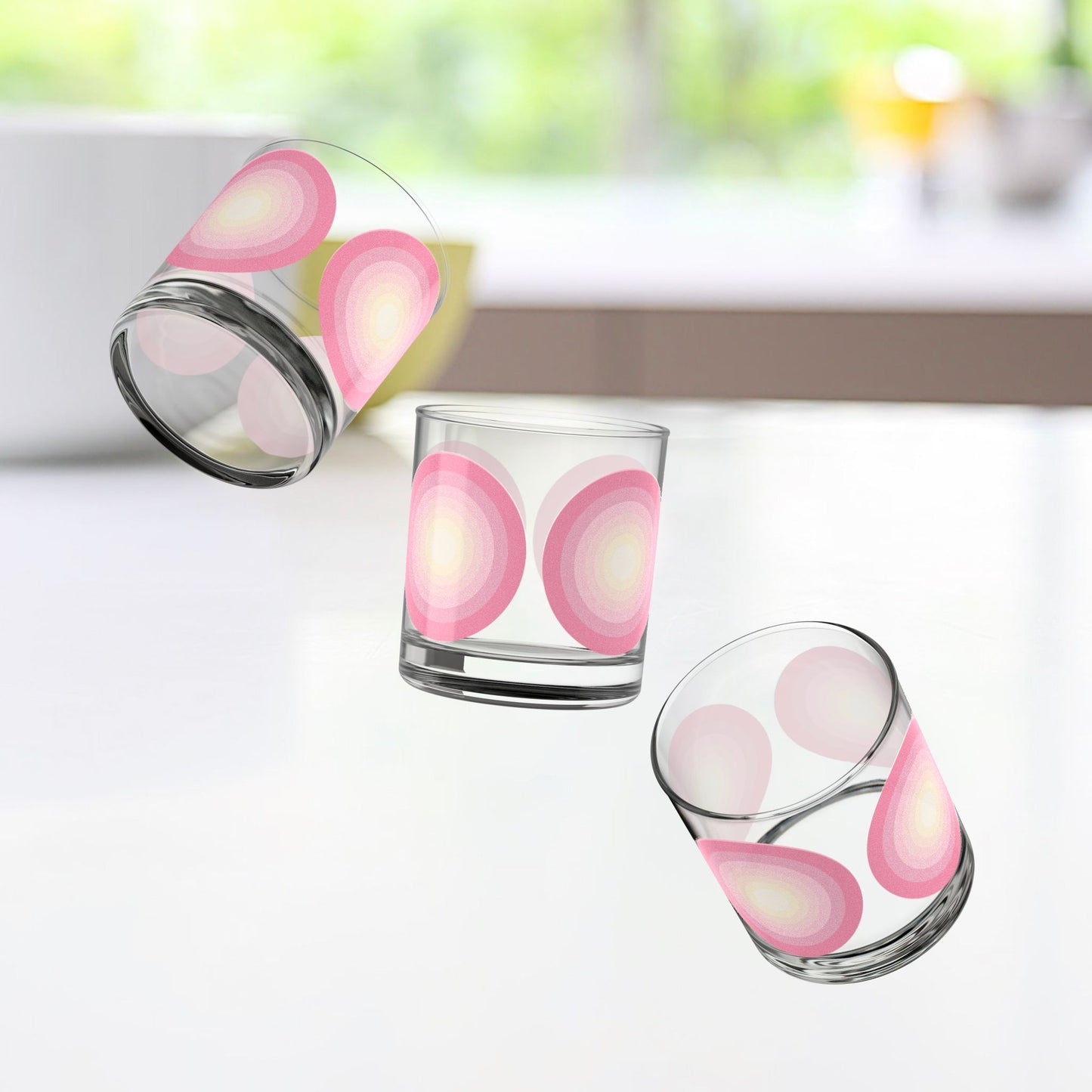 Vibrant Modern Retro Rocks Glass – 10oz