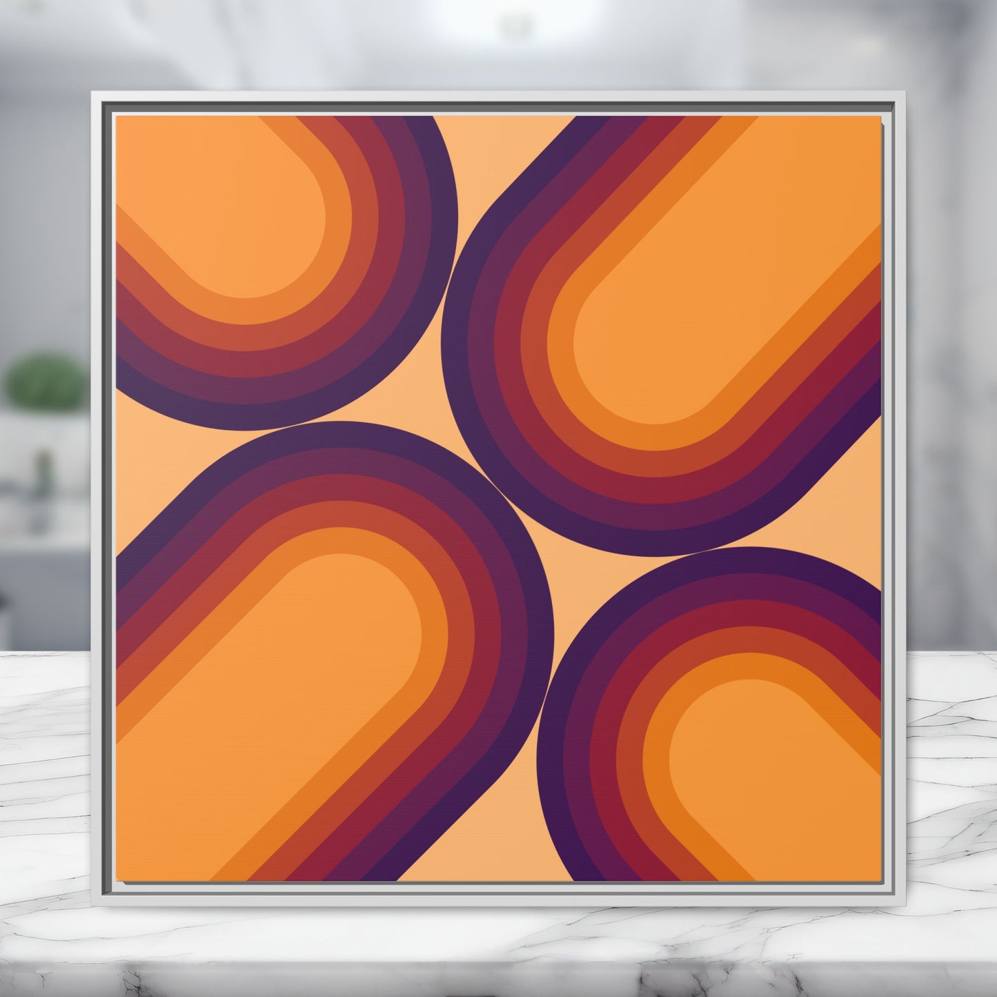 Modern Framed Geometric Canvas Art | Bold Color Meets Clean Framing
