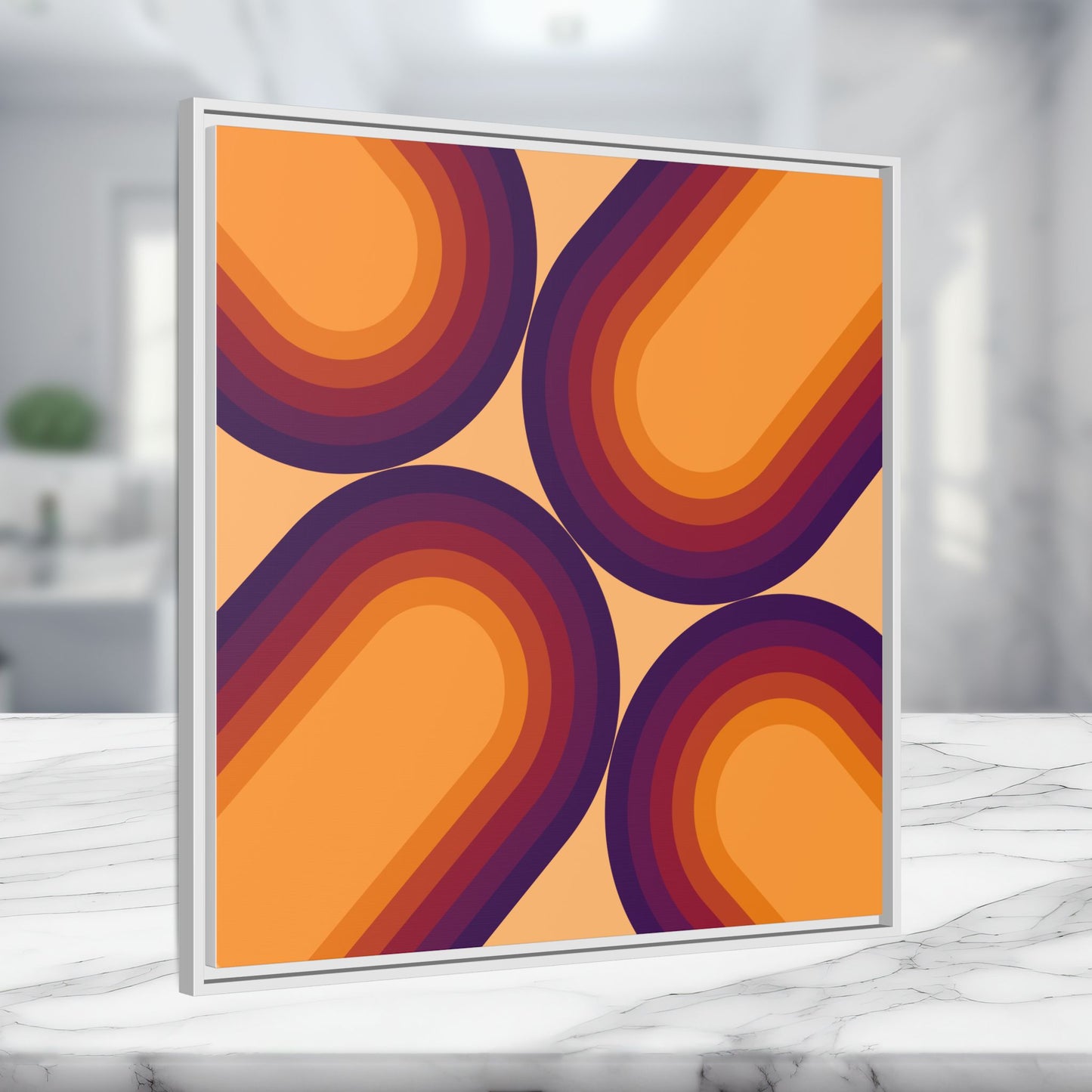 Modern Framed Geometric Canvas Art | Bold Color Meets Clean Framing