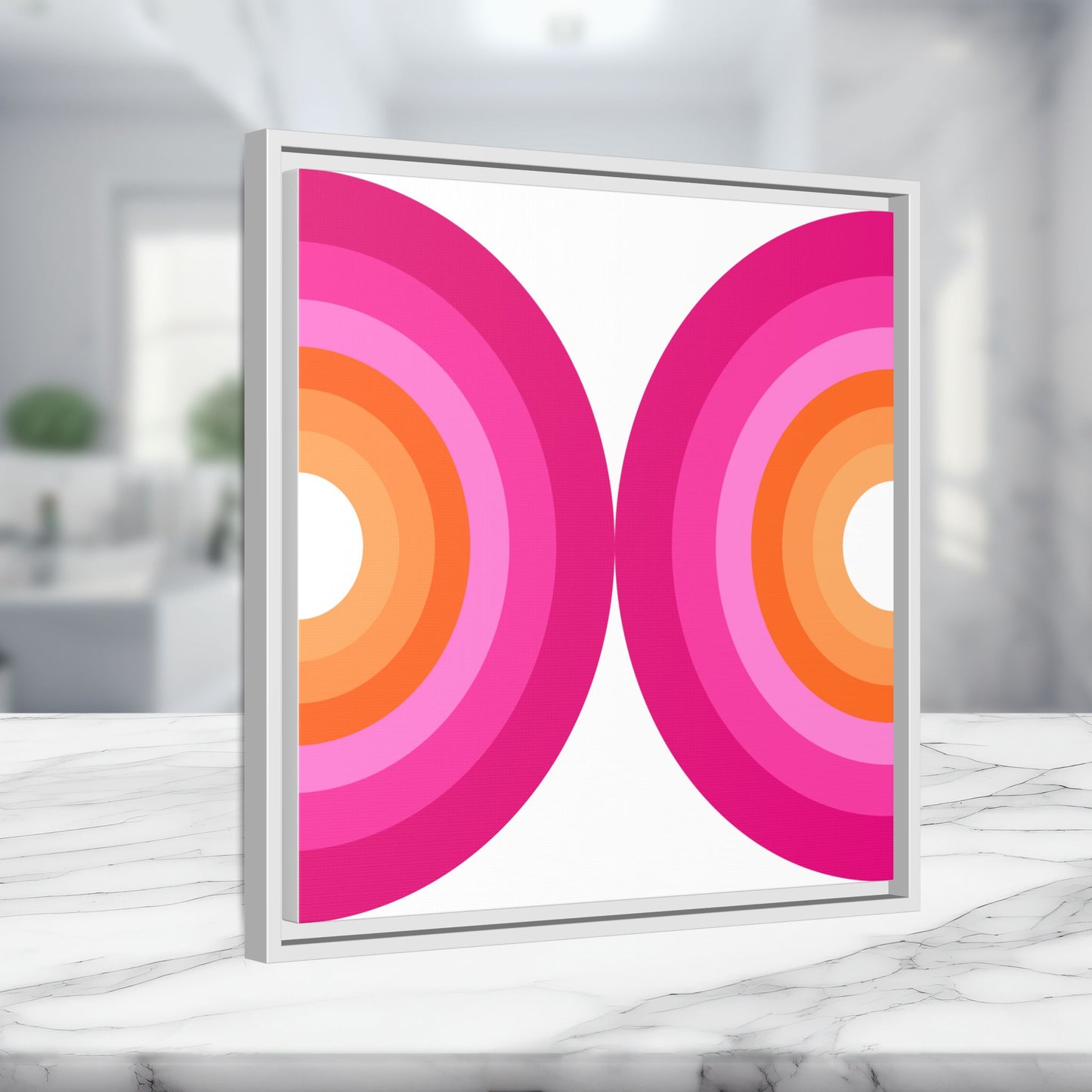 Modern Framed Geometric Canvas Art | Bold Color Meets Clean Framing