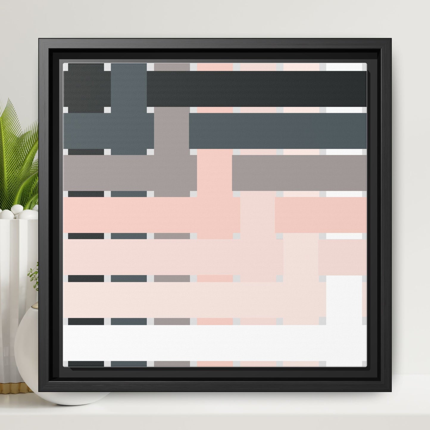 Modern Framed Geometric Canvas Art | Bold Color Meets Clean Framing