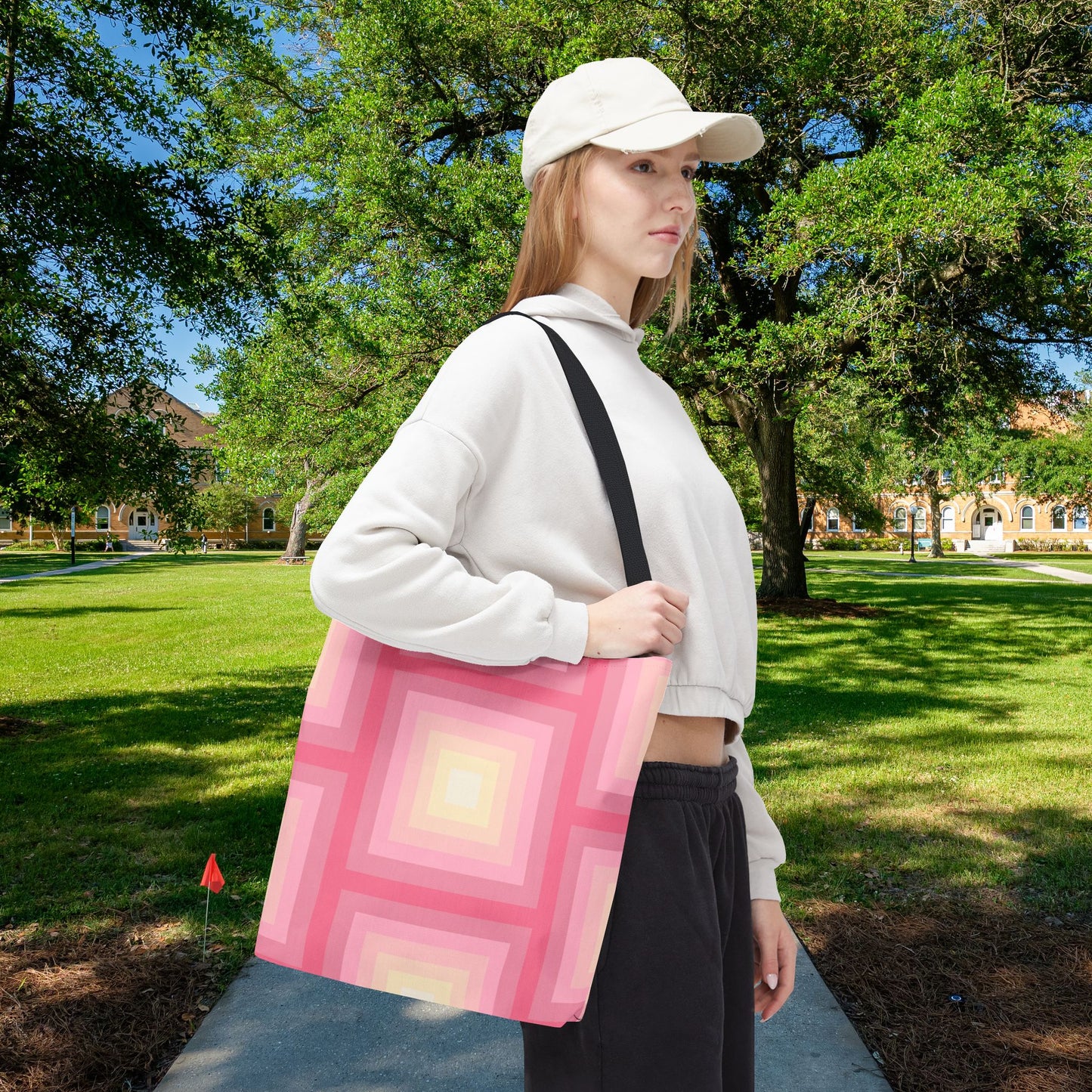 Geo Art Tote Bag – 3 sizes | Bold lines. Vivid color. Retro with a modern twist.