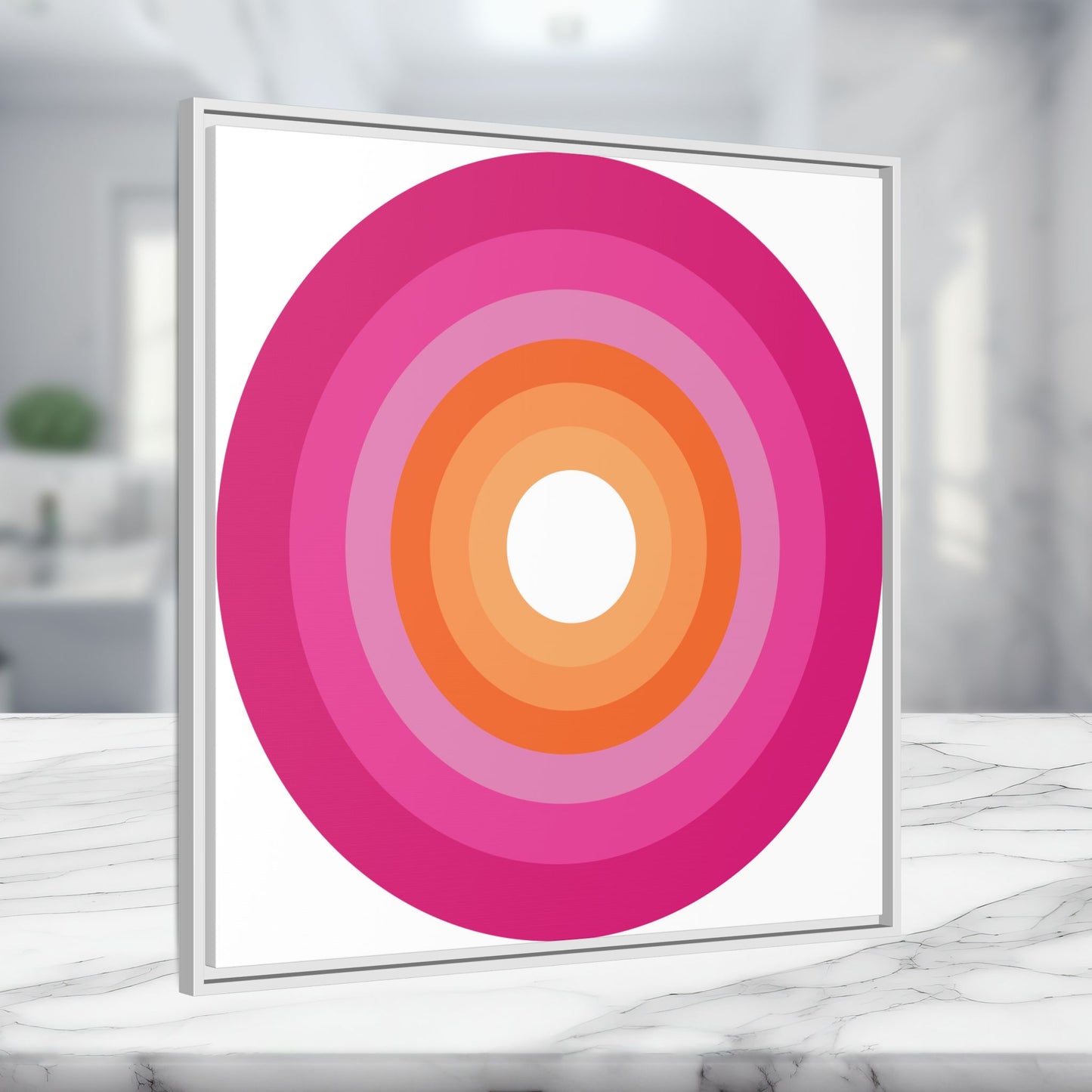 Modern Framed Geometric Canvas Art | Bold Color Meets Clean Framing