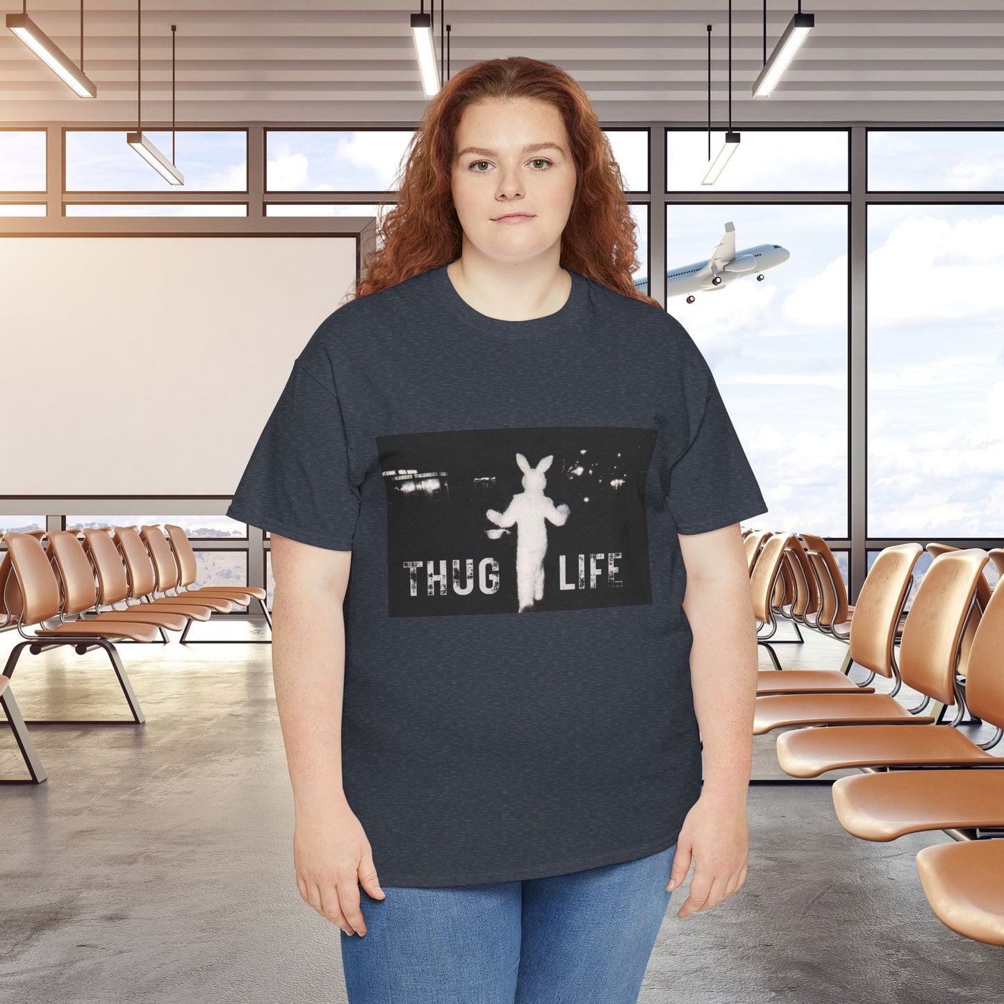 Thug Life Bunny Graphic Tee - Unisex Cotton T-Shirt, Bold Soft Design