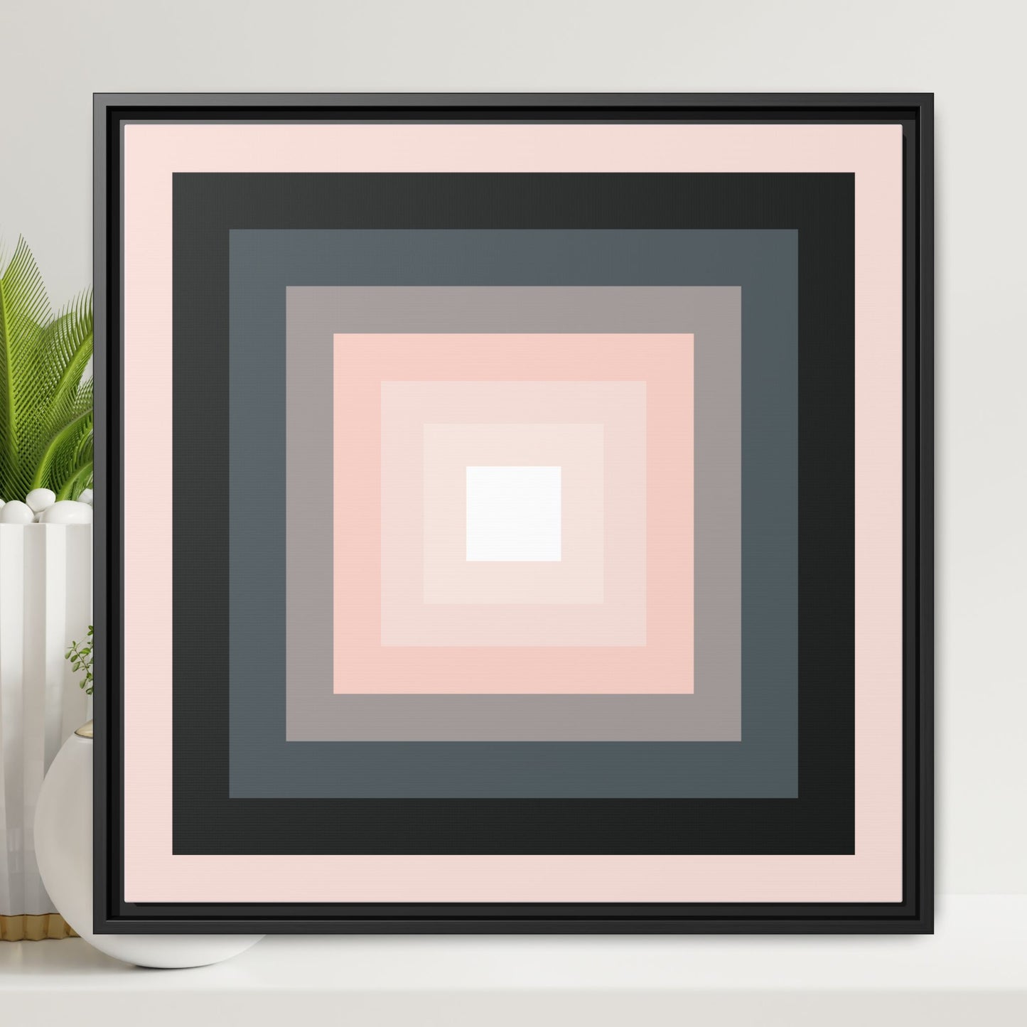 Modern Framed Geometric Canvas Art | Bold Color Meets Clean Framing