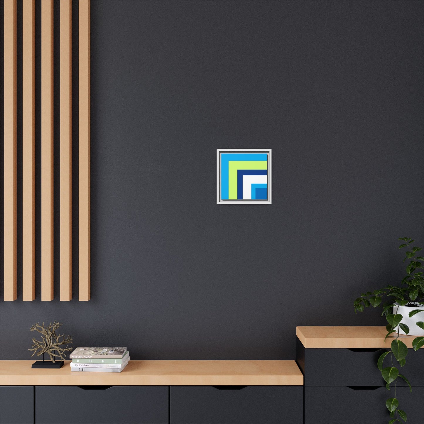 Modern Framed Geometric Canvas Art | Bold Color Meets Clean Framing