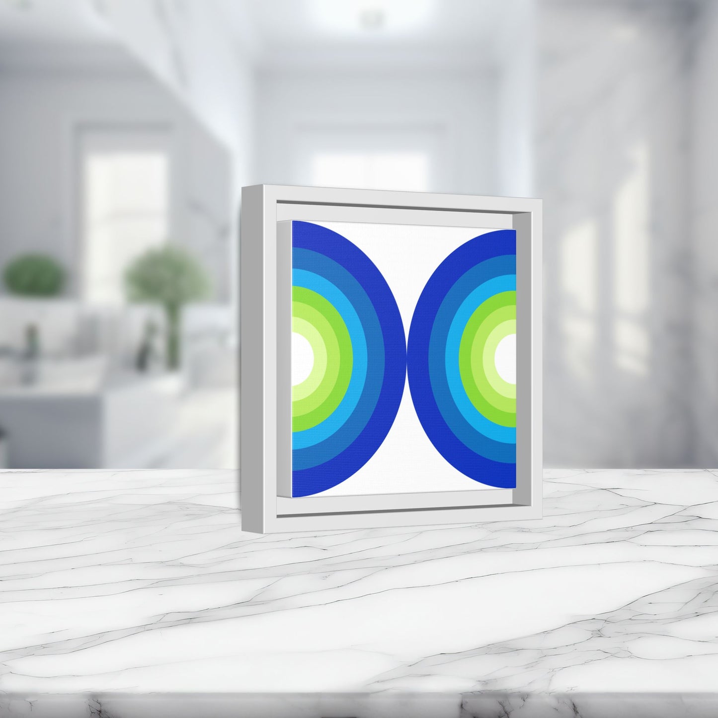 Modern Framed Geometric Canvas Art | Bold Color Meets Clean Framing