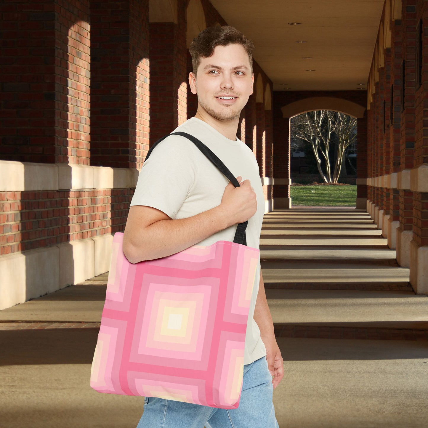 Geo Art Tote Bag – 3 sizes | Bold lines. Vivid color. Retro with a modern twist.