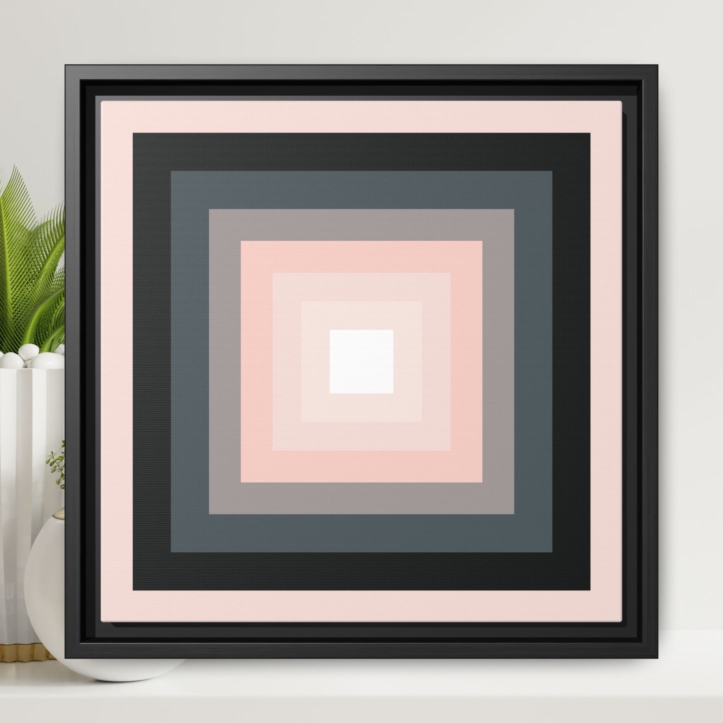 Modern Framed Geometric Canvas Art | Bold Color Meets Clean Framing