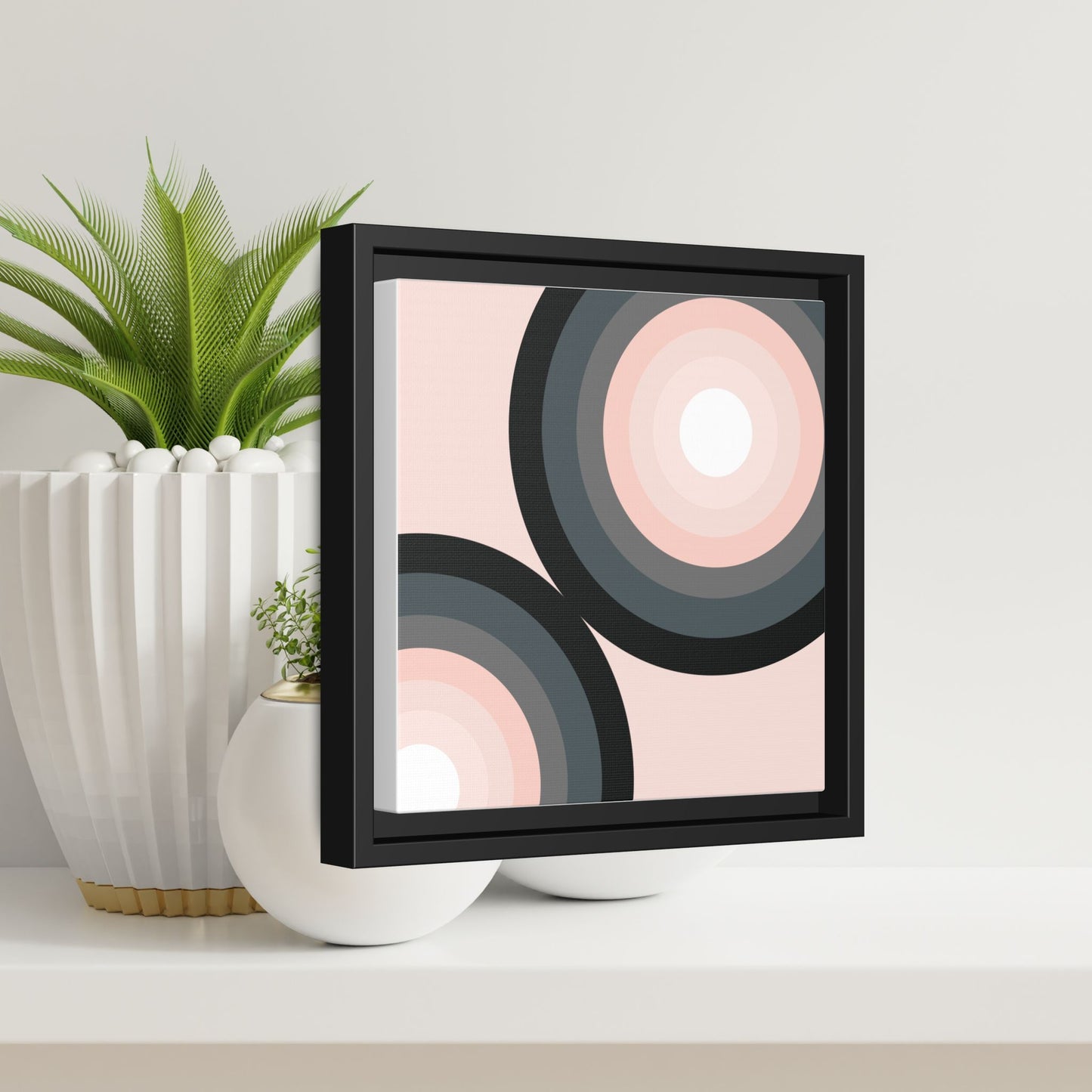 Modern Framed Geometric Canvas Art | Bold Color Meets Clean Framing