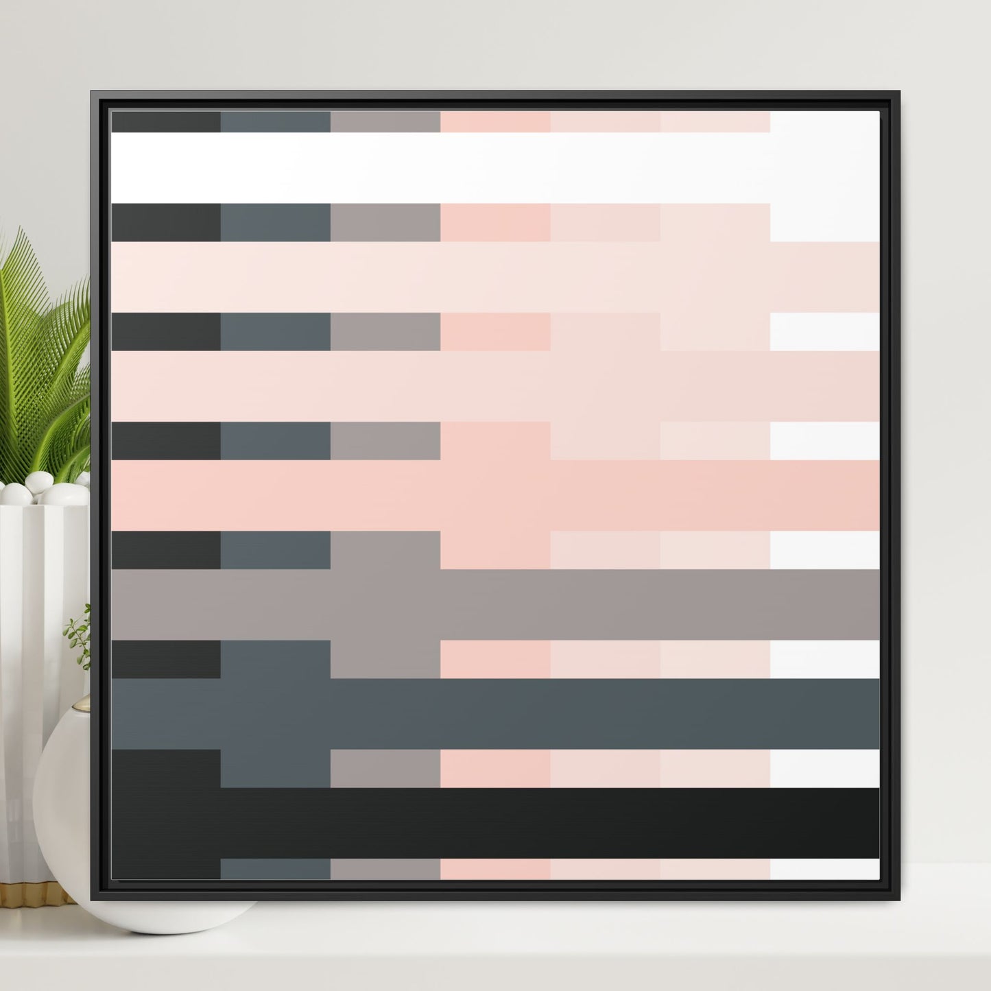 Modern Framed Geometric Canvas Art | Bold Color Meets Clean Framing