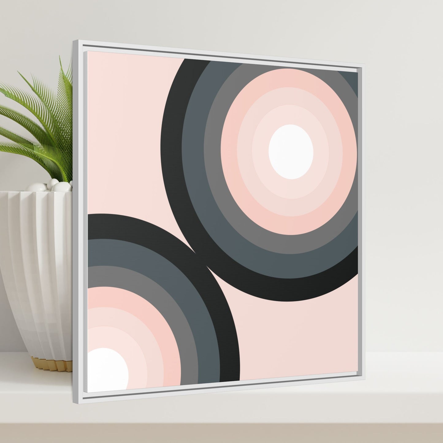 Modern Framed Geometric Canvas Art | Bold Color Meets Clean Framing