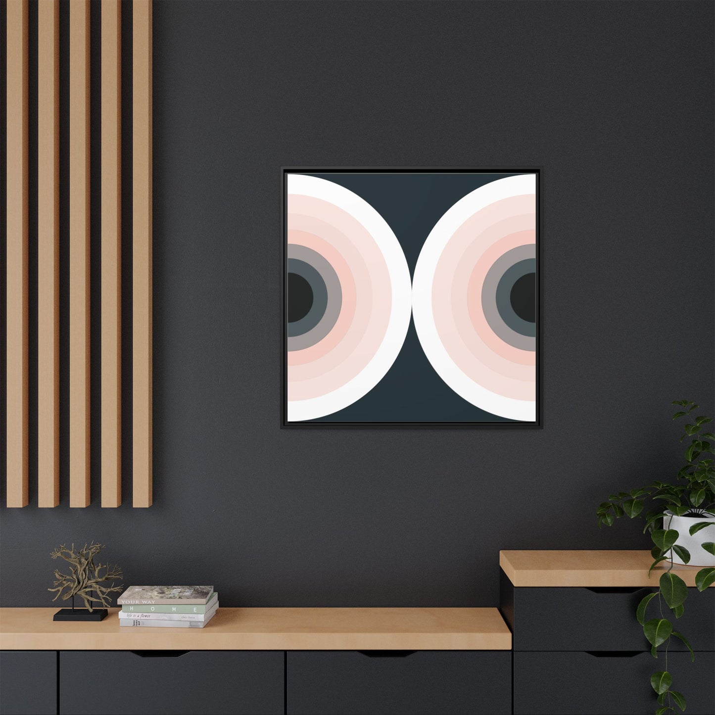 Modern Framed Geometric Canvas Art | Bold Color Meets Clean Framing