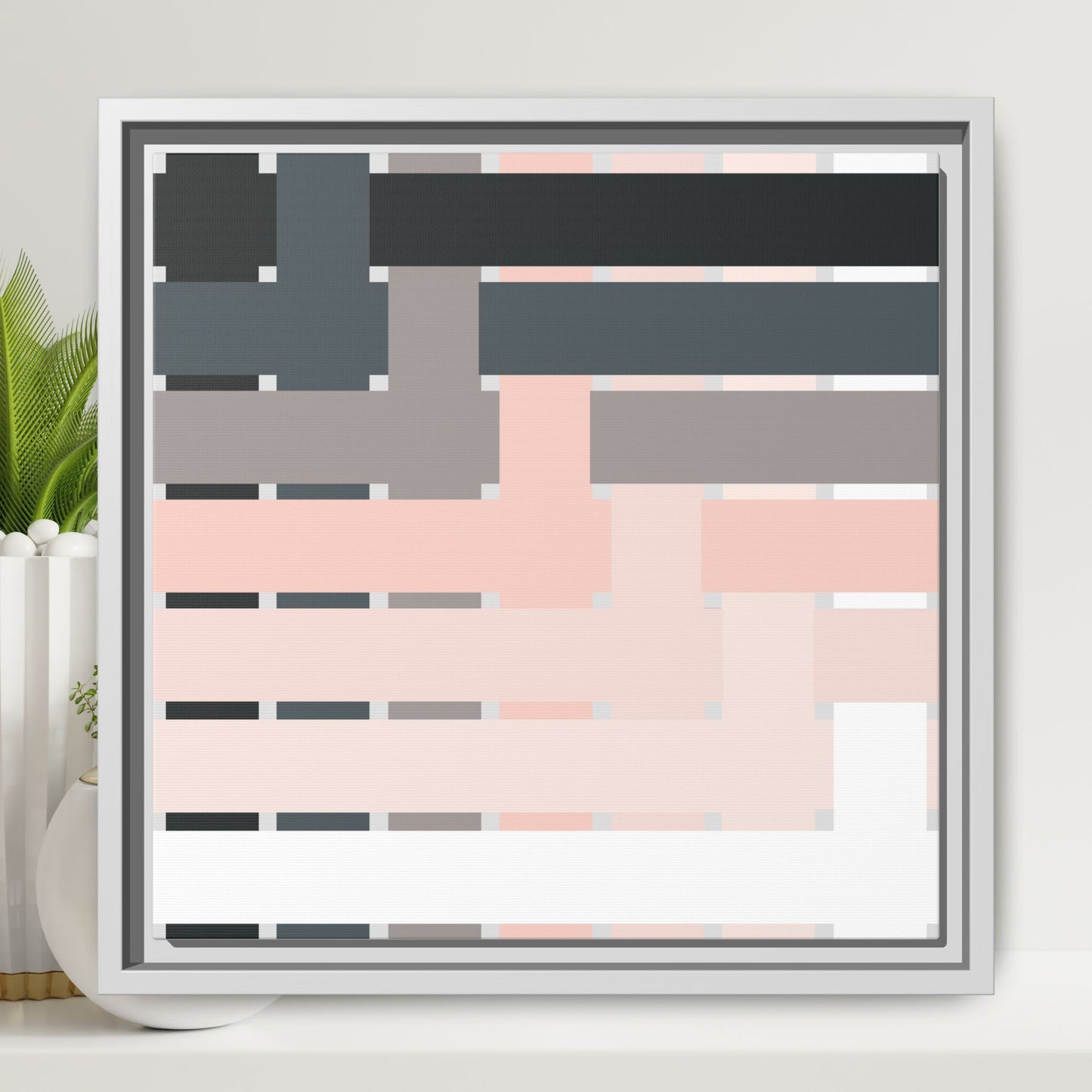 Modern Framed Geometric Canvas Art | Bold Color Meets Clean Framing