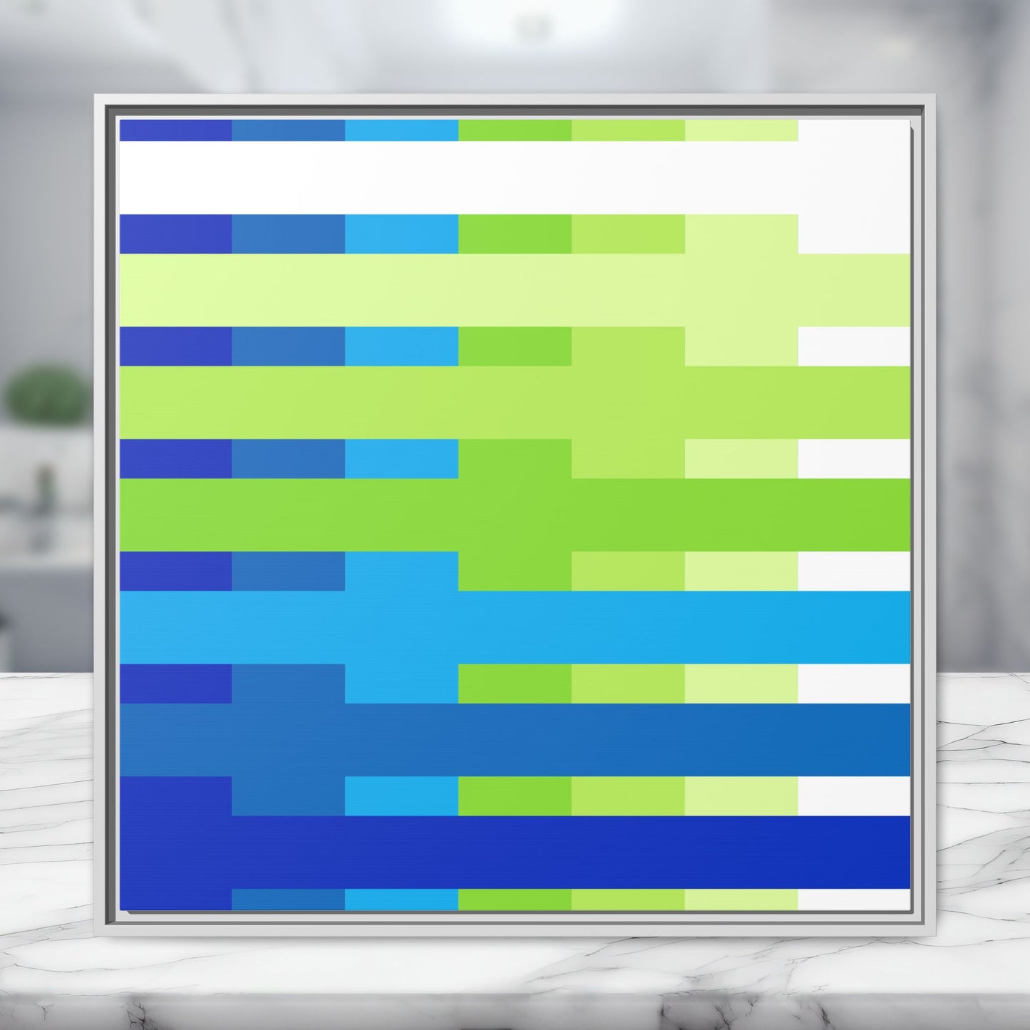 Modern Framed Geometric Canvas Art | Bold Color Meets Clean Framing