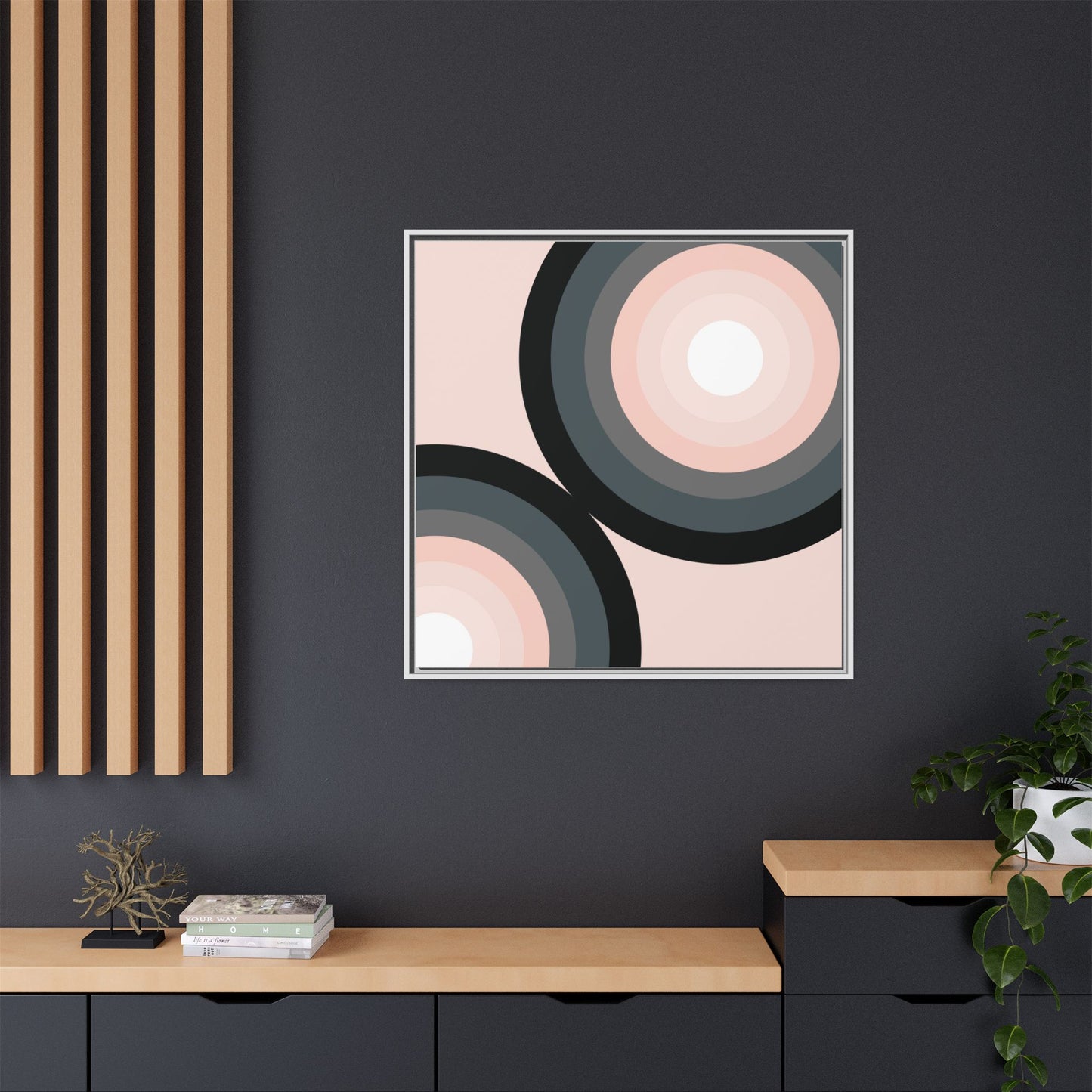 Modern Framed Geometric Canvas Art | Bold Color Meets Clean Framing
