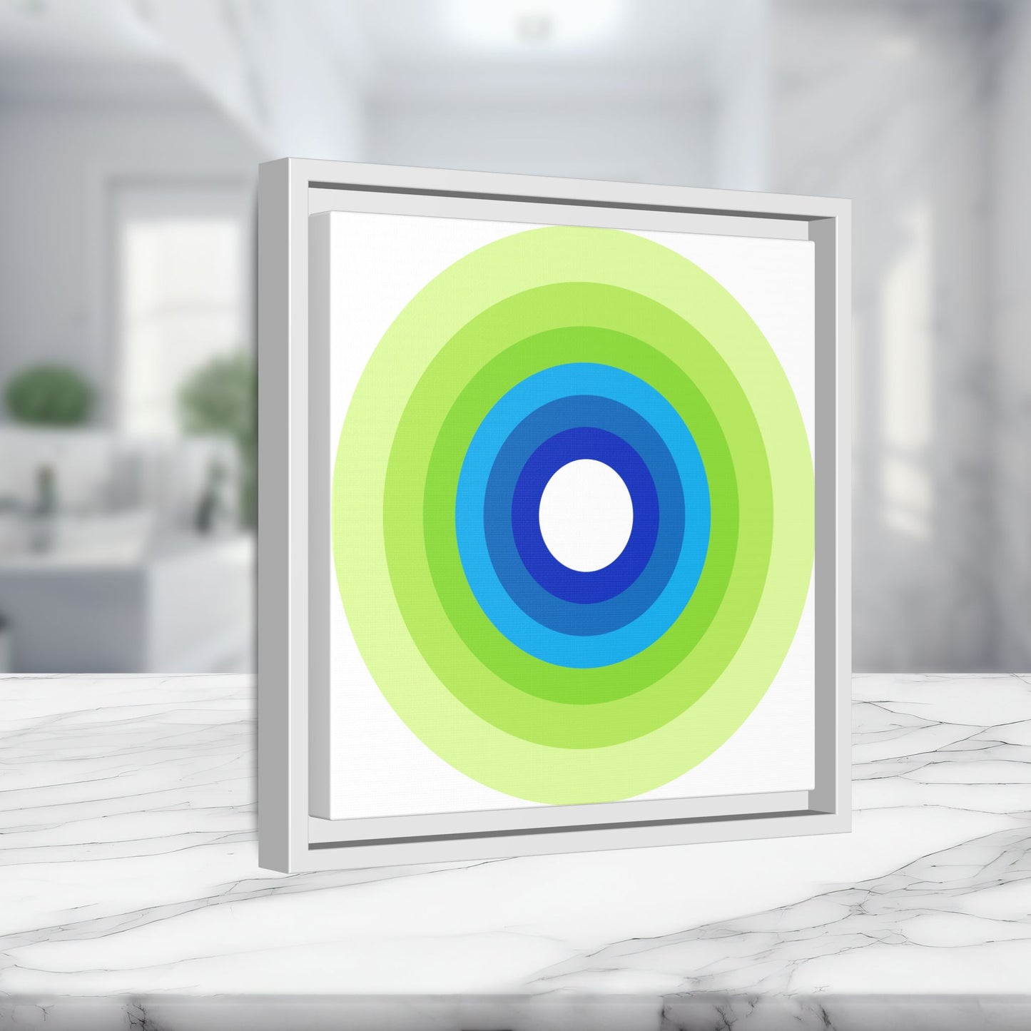 Modern Framed Geometric Canvas Art | Bold Color Meets Clean Framing