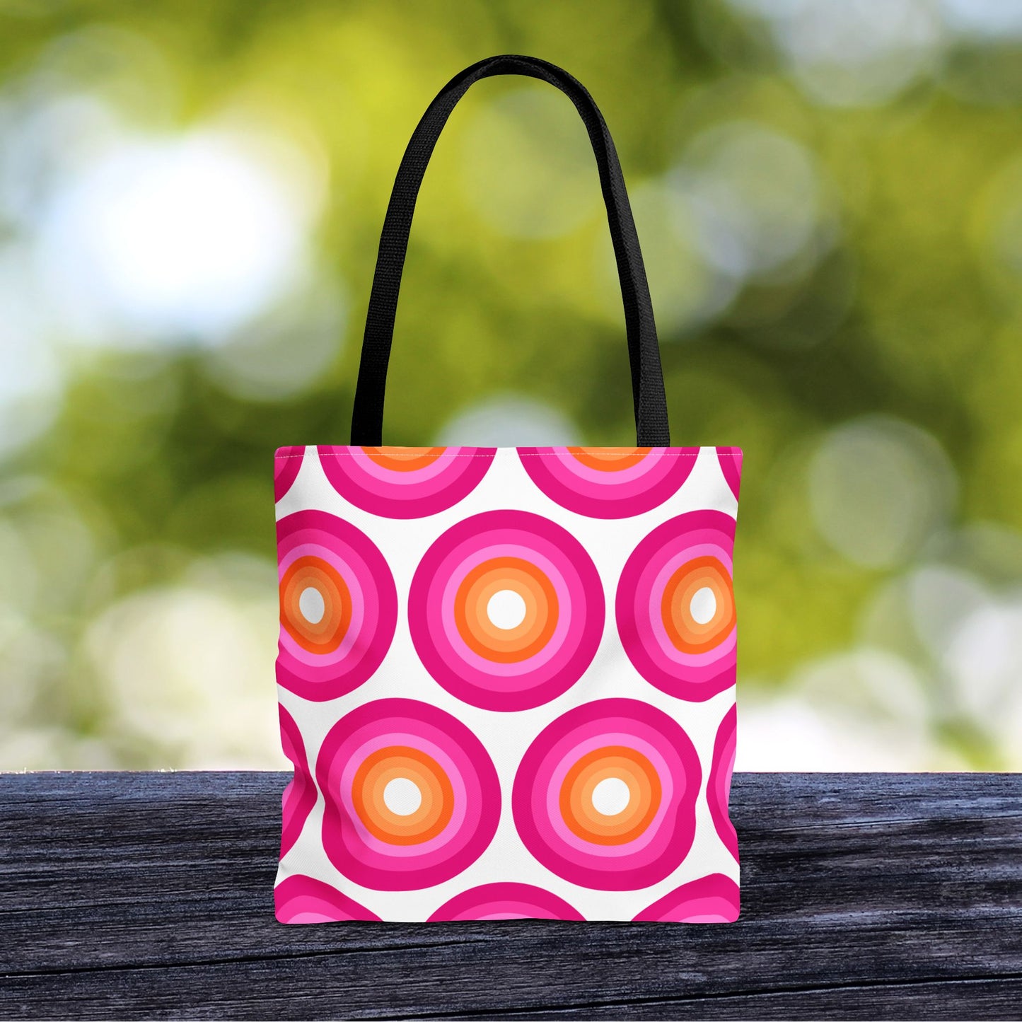 Geometric Art Tote Bag – 3 sizes | Bold lines. Vivid color. Retro with a modern twist.