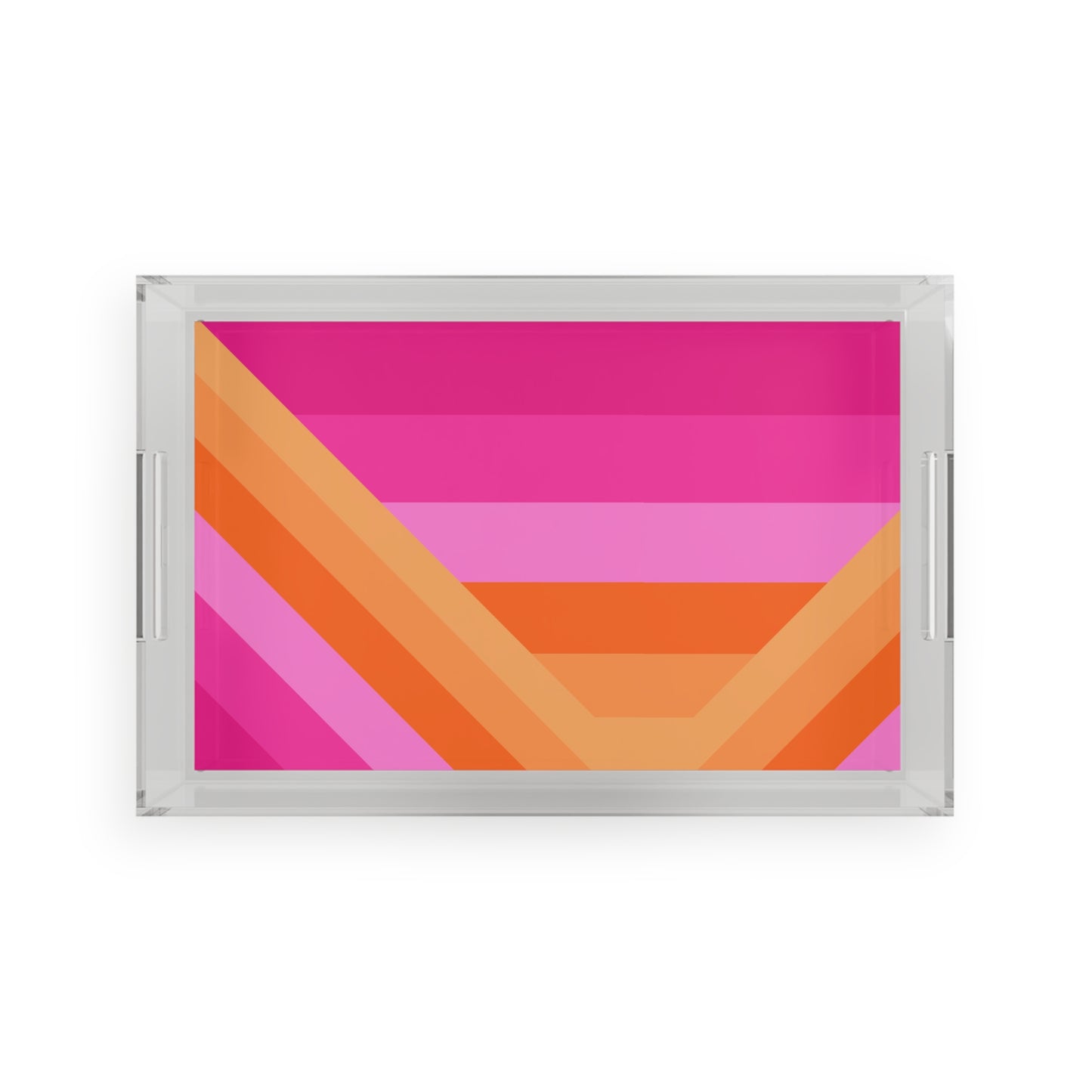 Modern Acrylic Tray with Bold Geometric Artwork