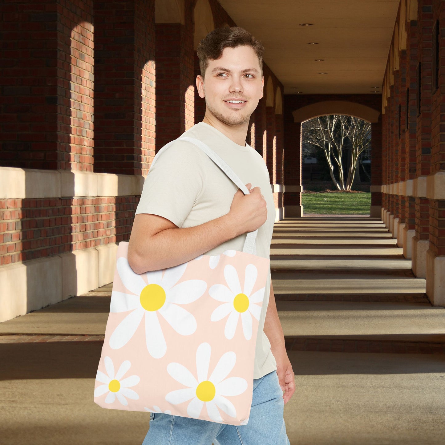 Blush Daisy Tote Bag – 3 sizes | Soft, Sweet, and Ready to Bloom