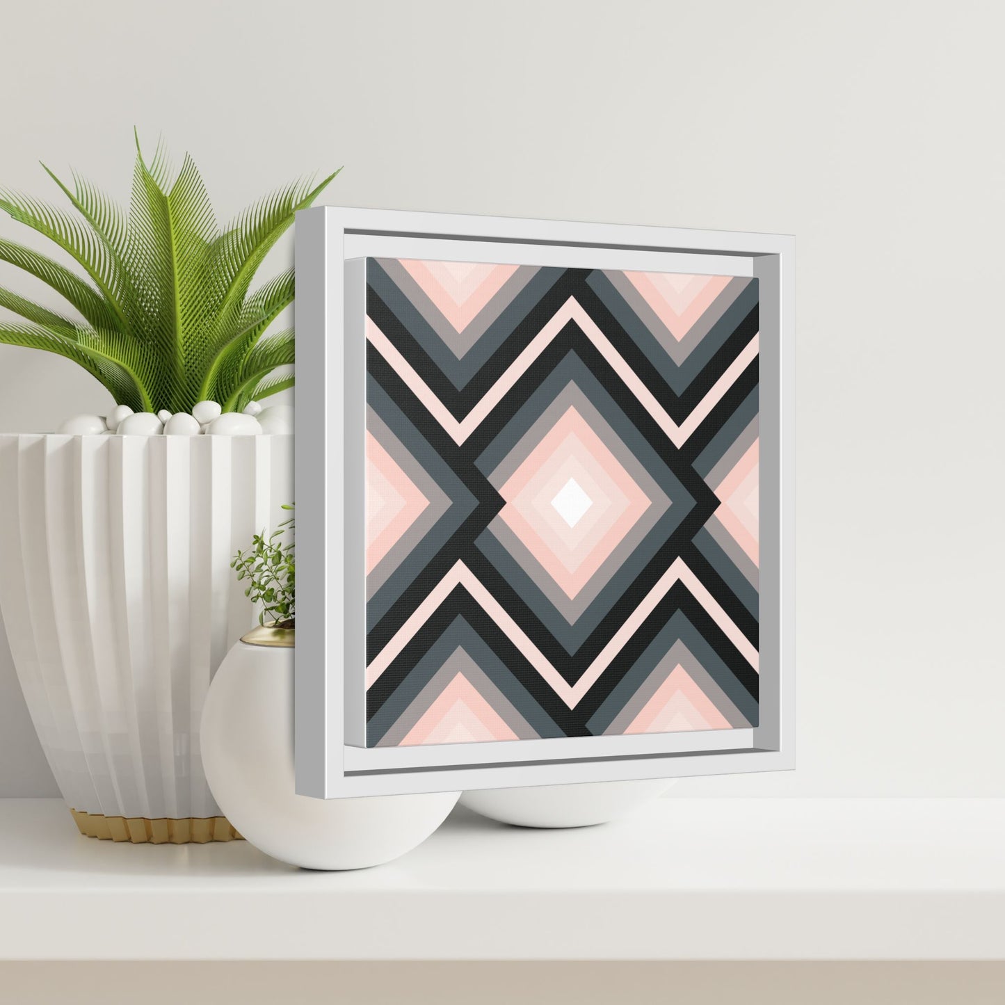 Modern Framed Geometric Canvas Art | Bold Color Meets Clean Framing