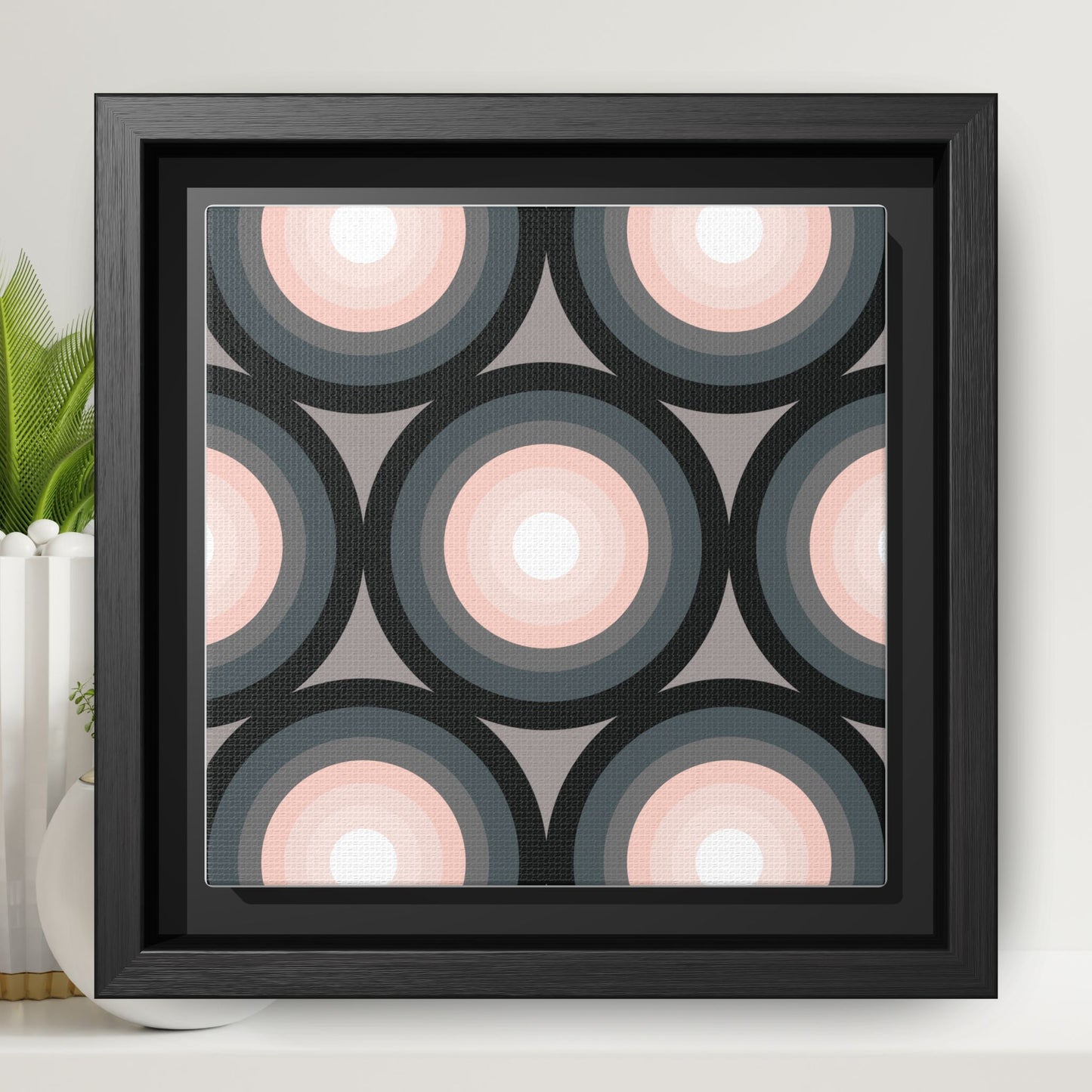 Modern Framed Geometric Canvas Art | Bold Color Meets Clean Framing