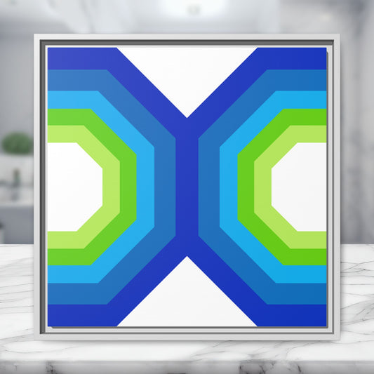 Modern Framed Geometric Canvas Art | Bold Color Meets Clean Framing