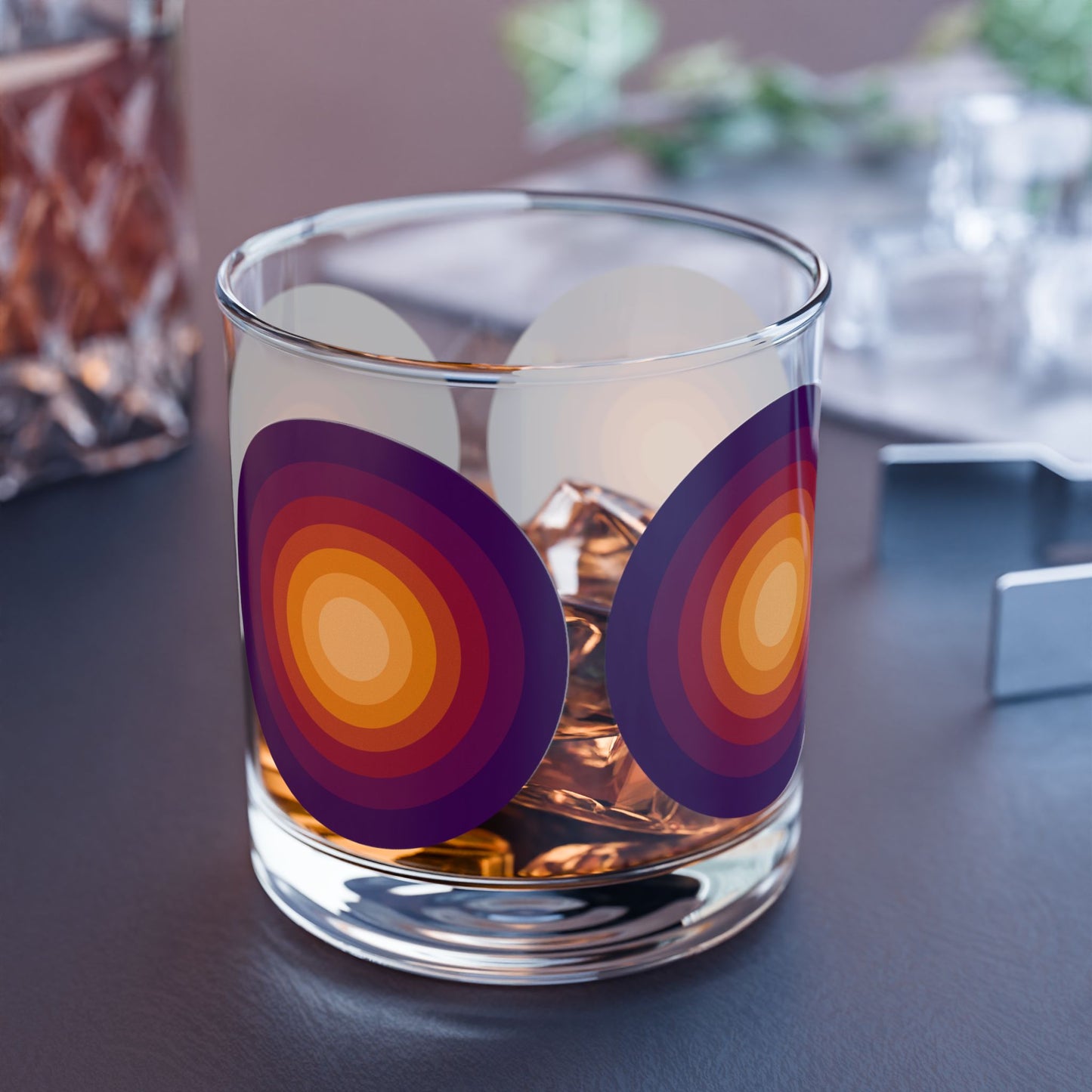 Vibrant Modern Retro Rocks Glass – 10oz