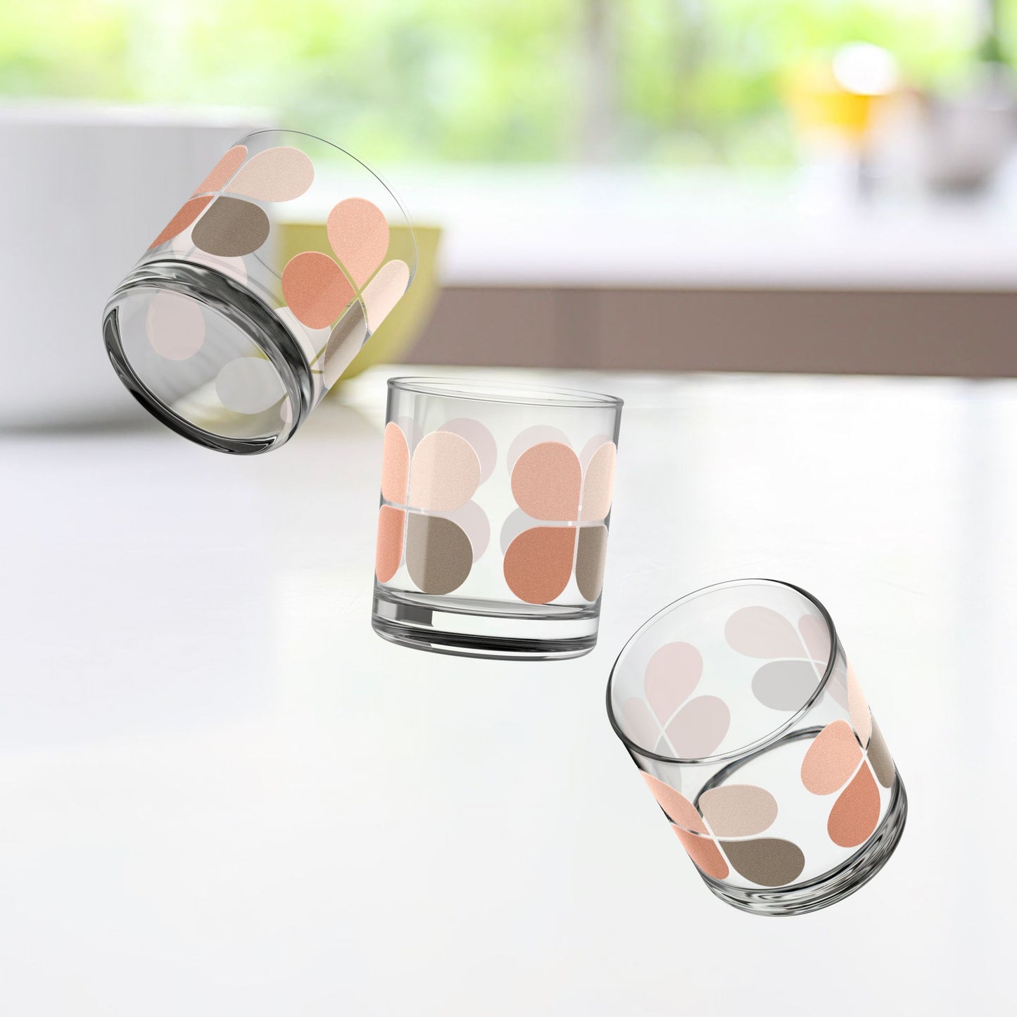 Vibrant Modern Retro Rocks Glass – 10oz