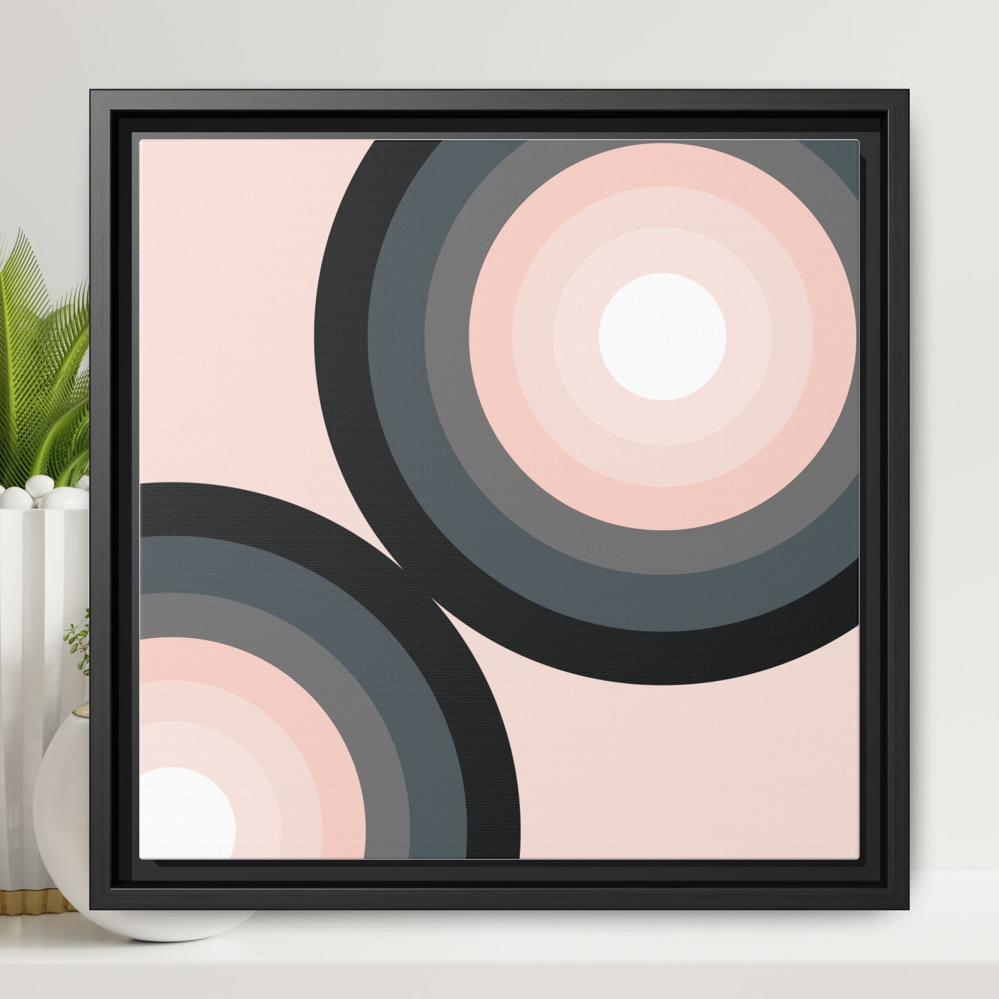 Modern Framed Geometric Canvas Art | Bold Color Meets Clean Framing