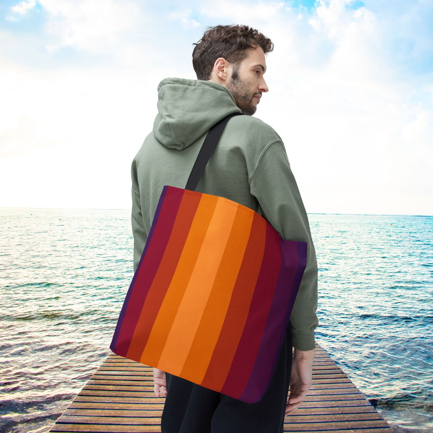 Geometric Art Tote Bag – 3 sizes | Bold lines. Vivid color. Retro with a modern twist.
