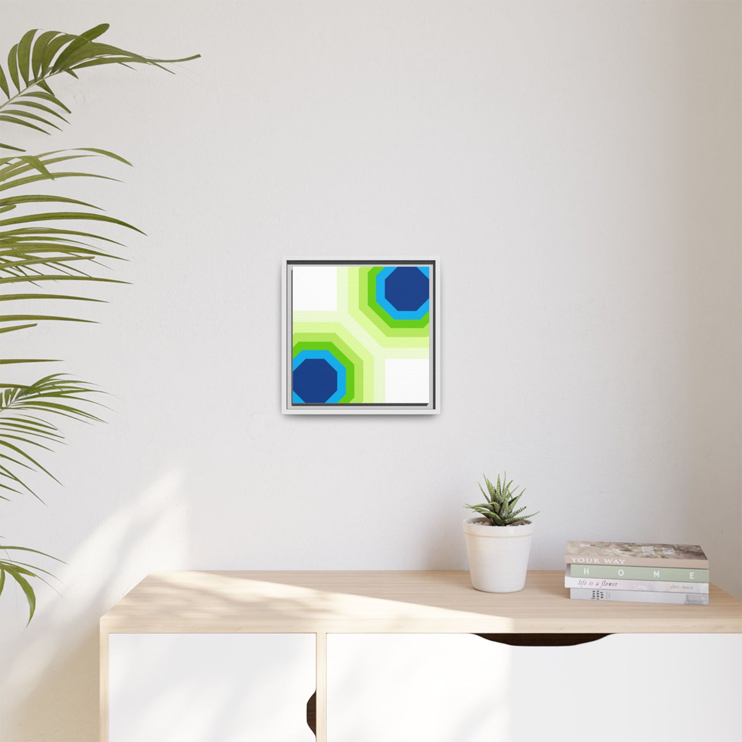 Modern Framed Geometric Canvas Art | Bold Color Meets Clean Framing