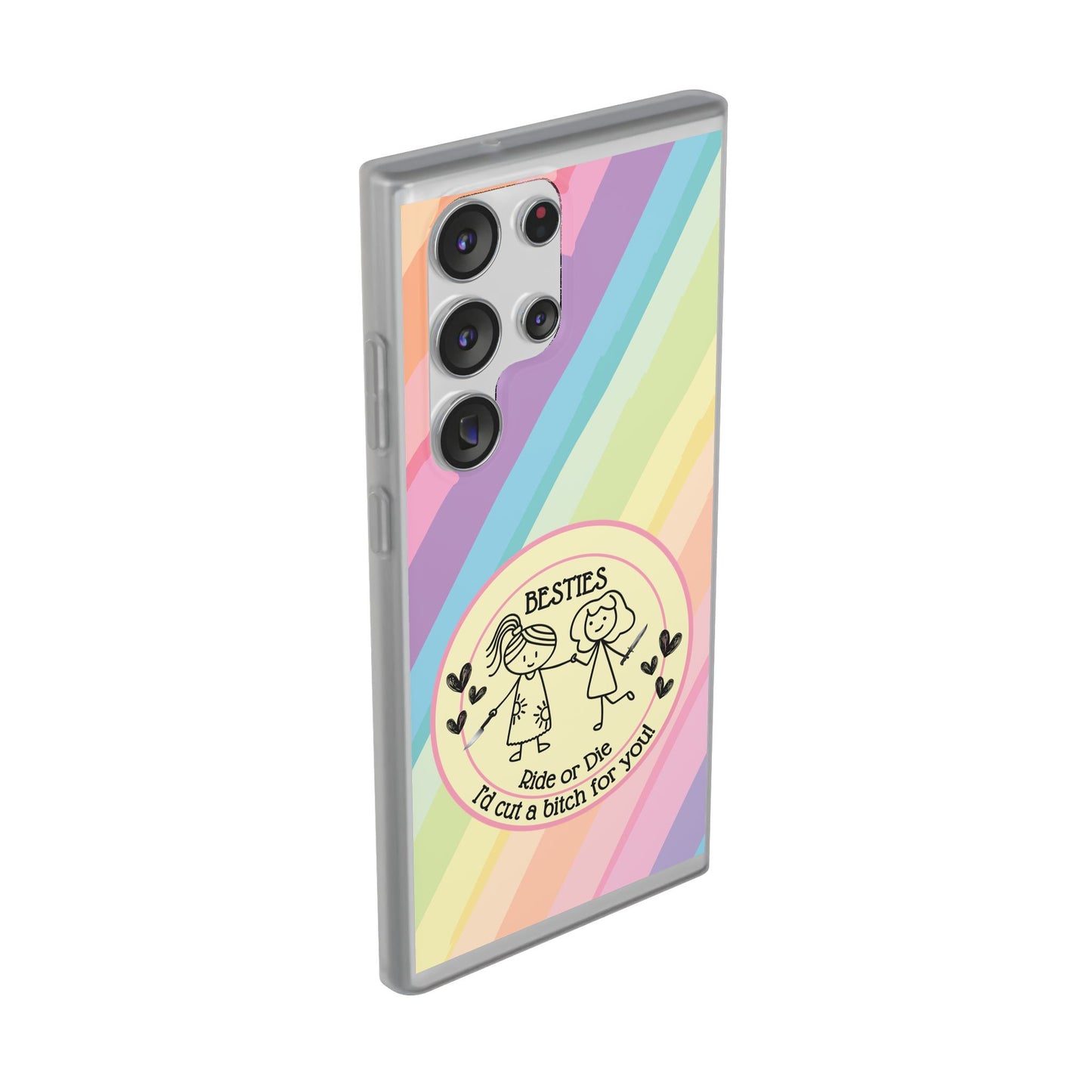 Phone Cases - Pastels Besties Ride or Die | "I'd Cut a Bitch for You"