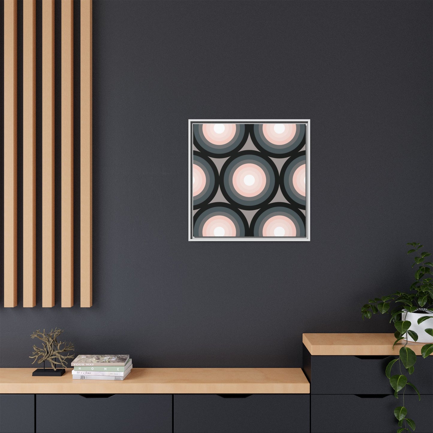 Modern Framed Geometric Canvas Art | Bold Color Meets Clean Framing