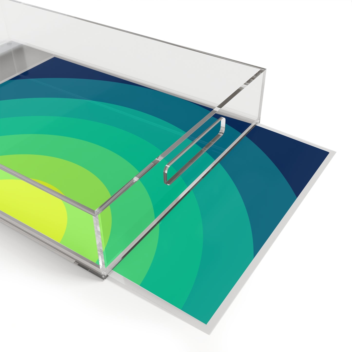 Modern Acrylic Tray with Bold Geometric Artwork