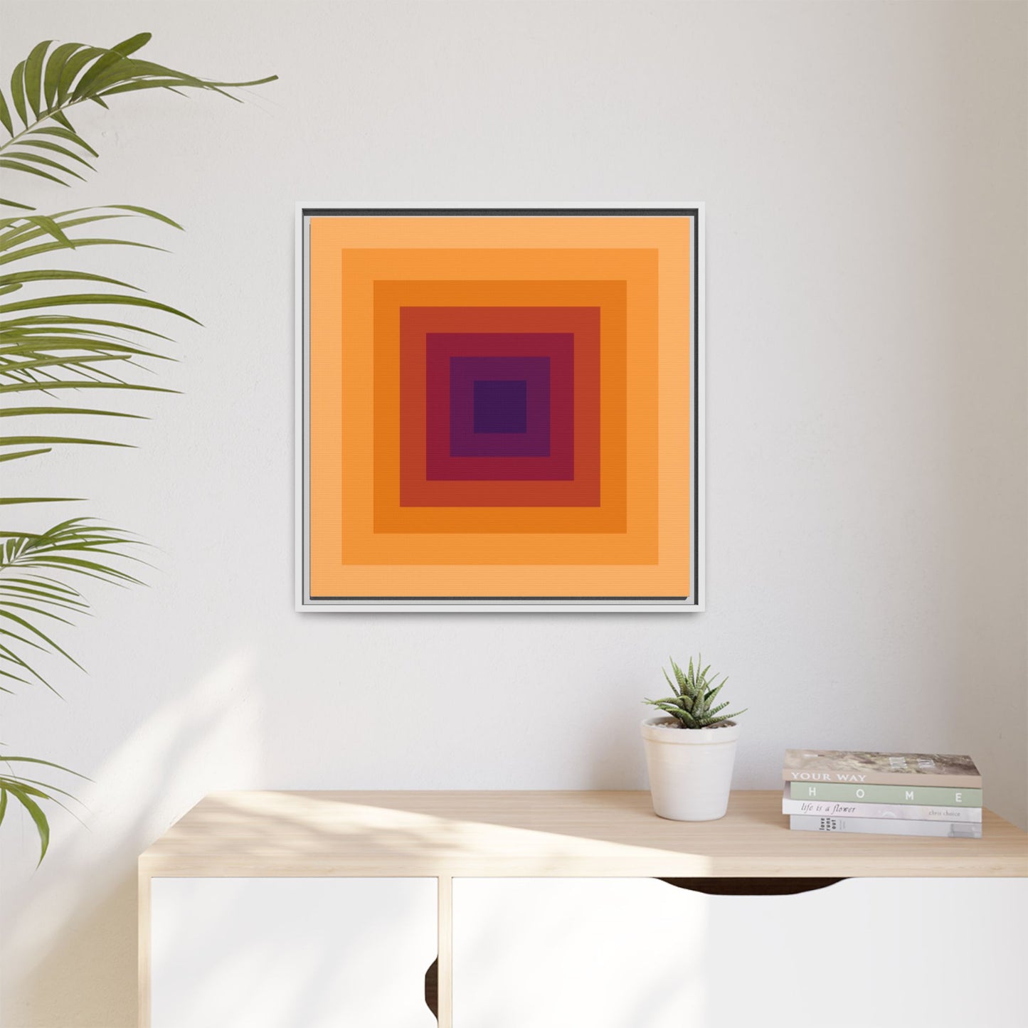 Modern Framed Geometric Canvas Art | Bold Color Meets Clean Framing