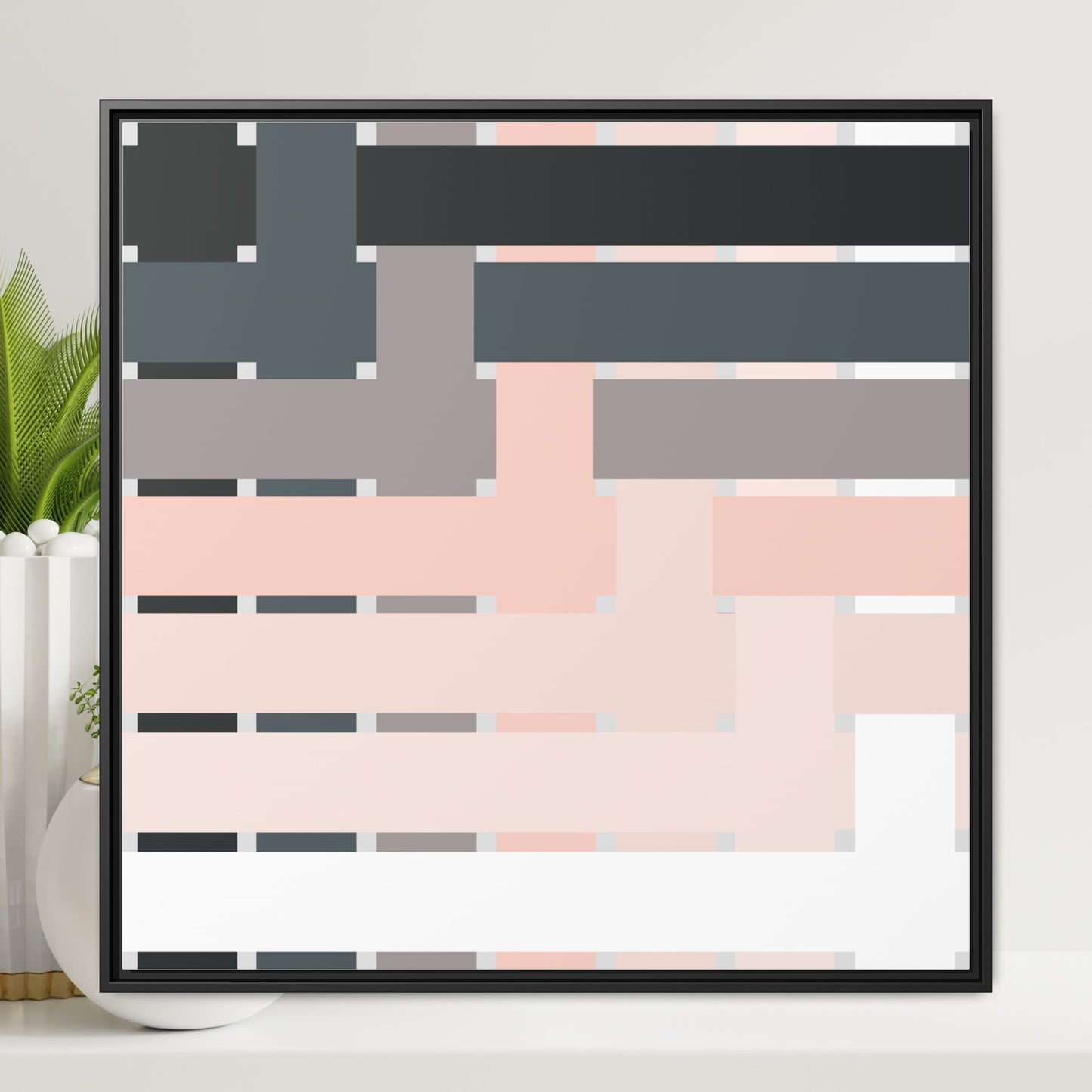 Modern Framed Geometric Canvas Art | Bold Color Meets Clean Framing