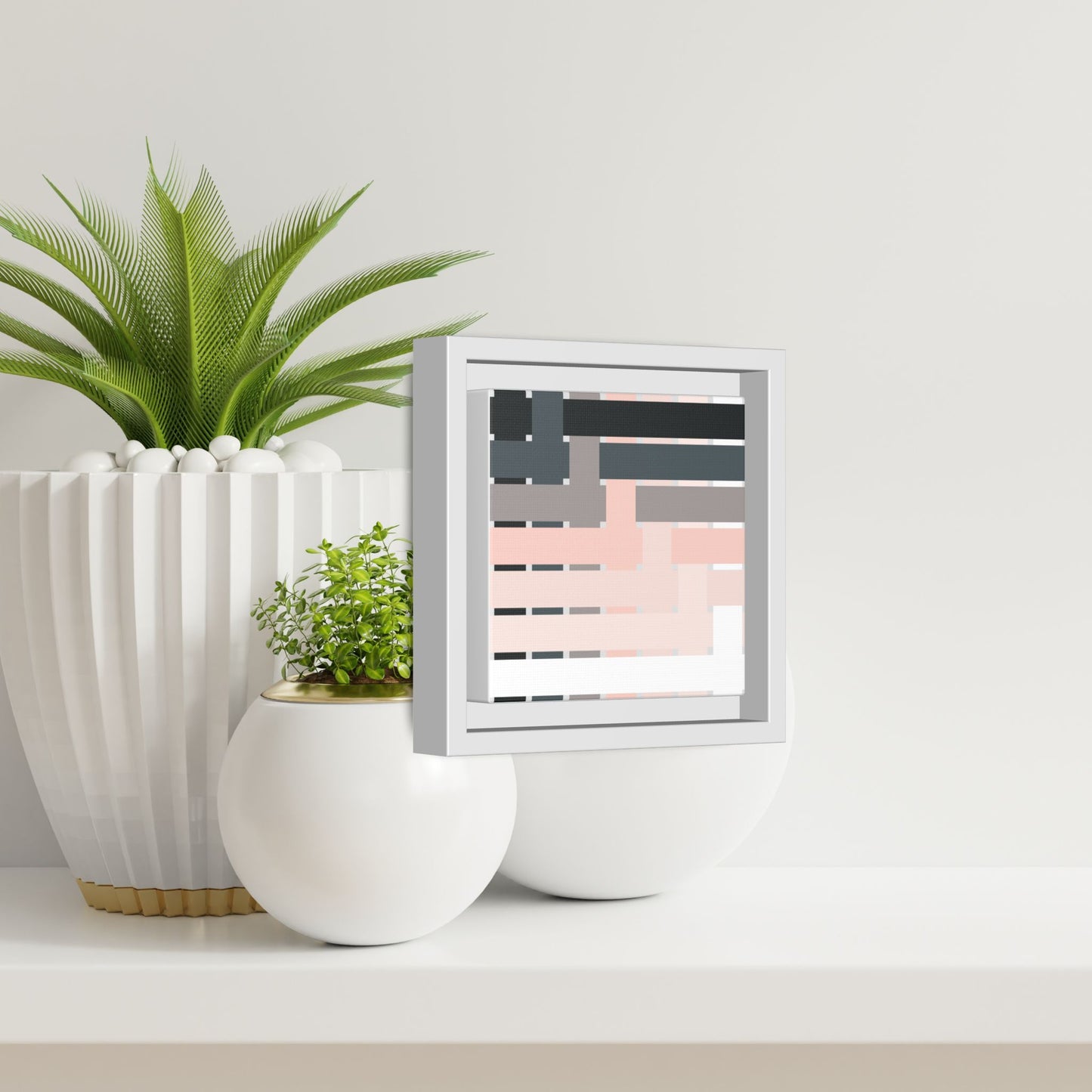 Modern Framed Geometric Canvas Art | Bold Color Meets Clean Framing