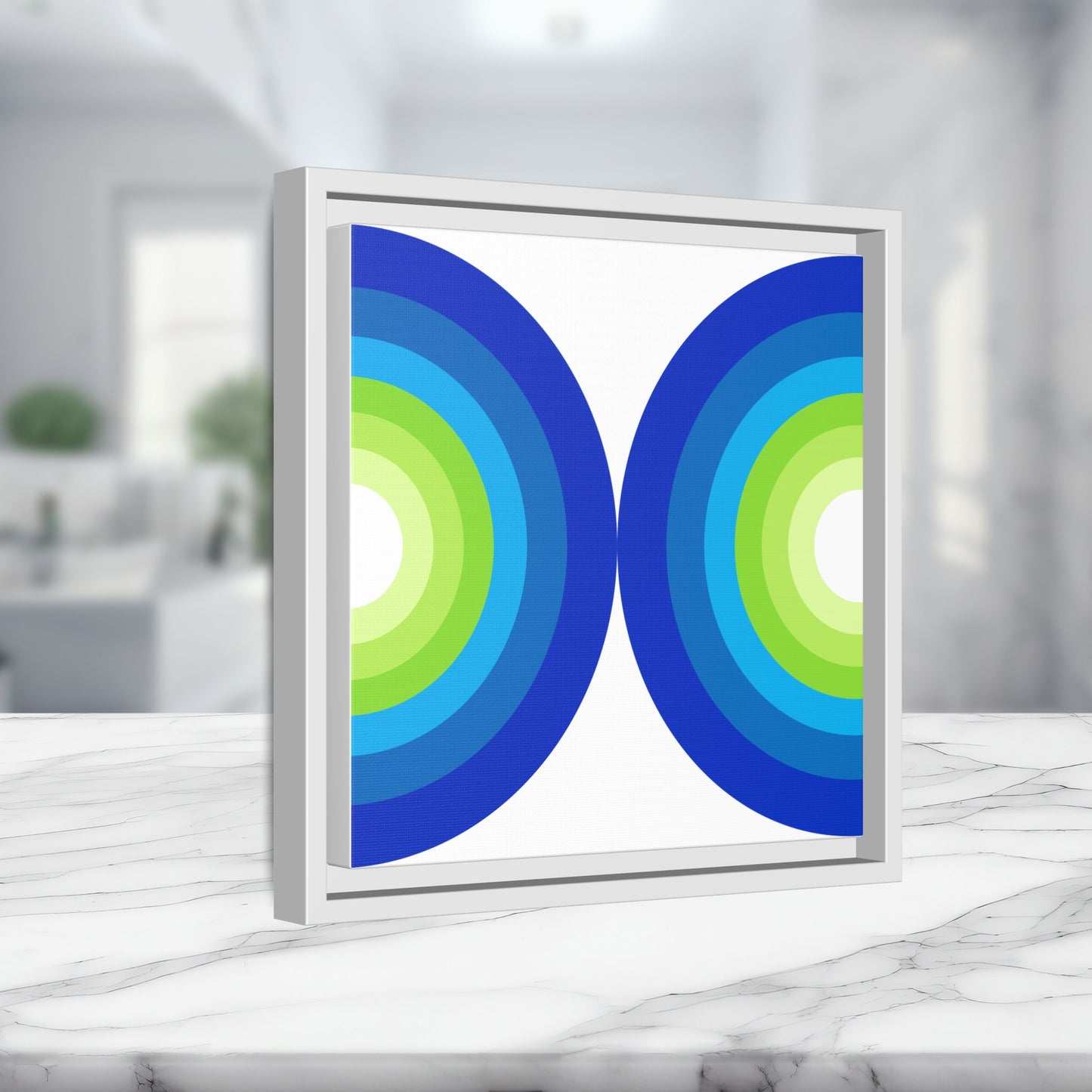 Modern Framed Geometric Canvas Art | Bold Color Meets Clean Framing